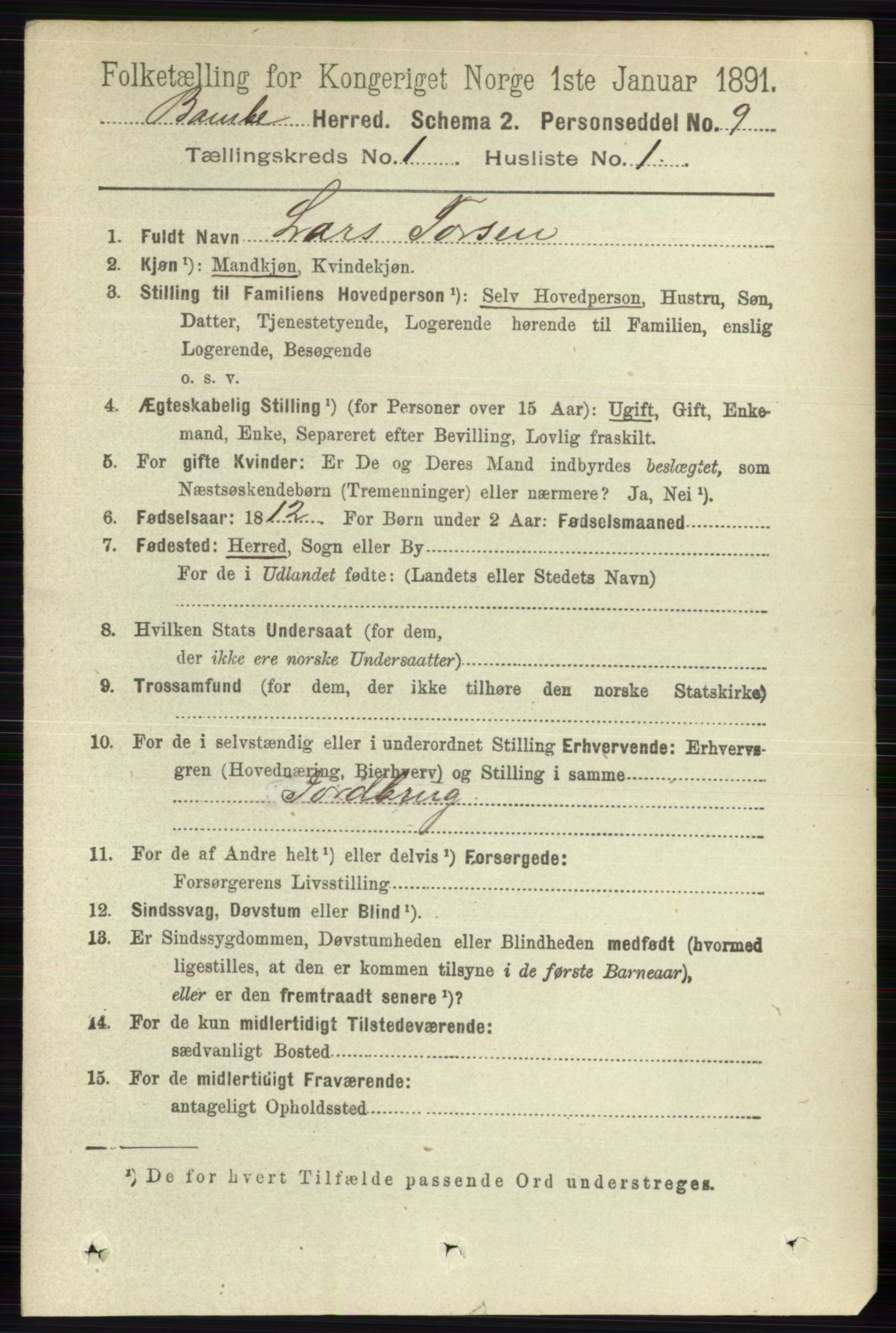 RA, 1891 census for 0814 Bamble, 1891, p. 149