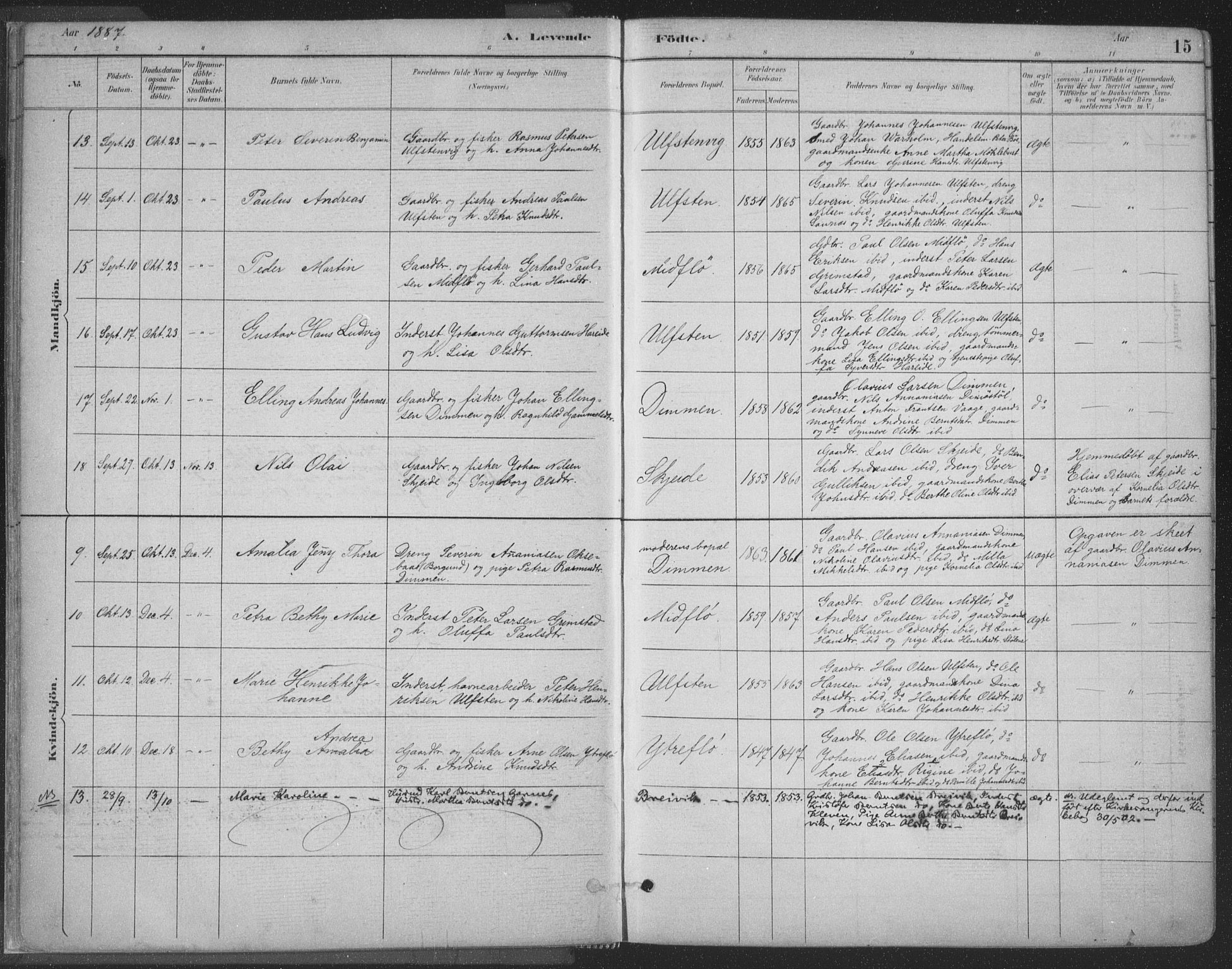 Ministerialprotokoller, klokkerbøker og fødselsregistre - Møre og Romsdal, SAT/A-1454/509/L0106: Parish register (official) no. 509A04, 1883-1922, p. 15