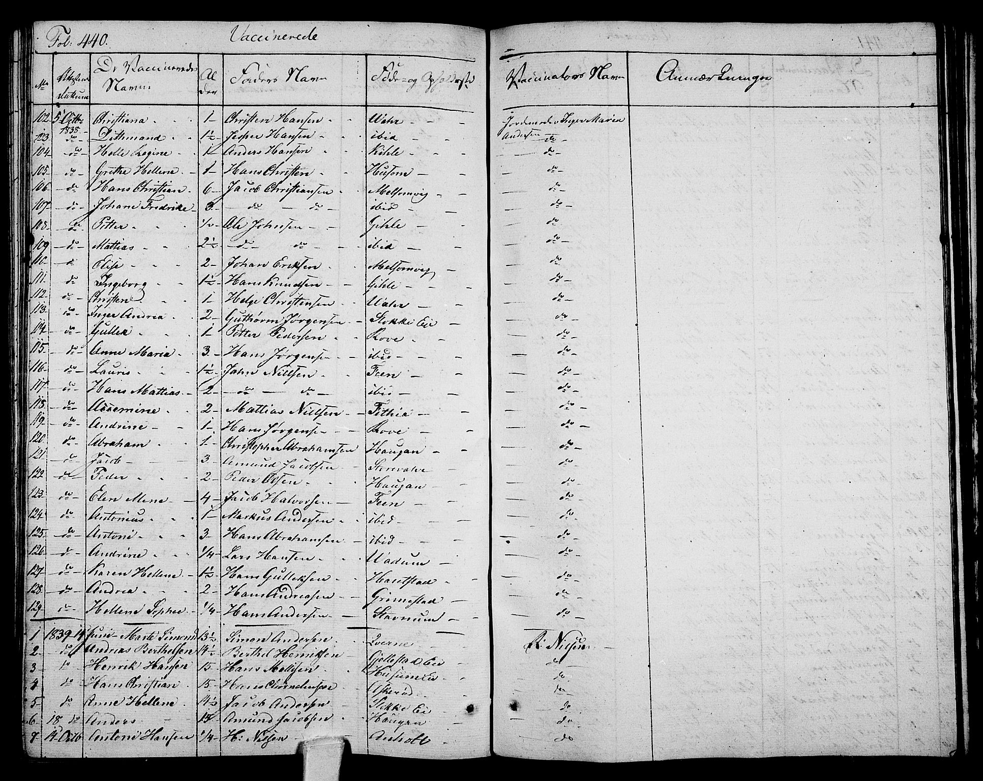 Stokke kirkebøker, AV/SAKO-A-320/F/Fa/L0006: Parish register (official) no. I 6, 1826-1843, p. 440