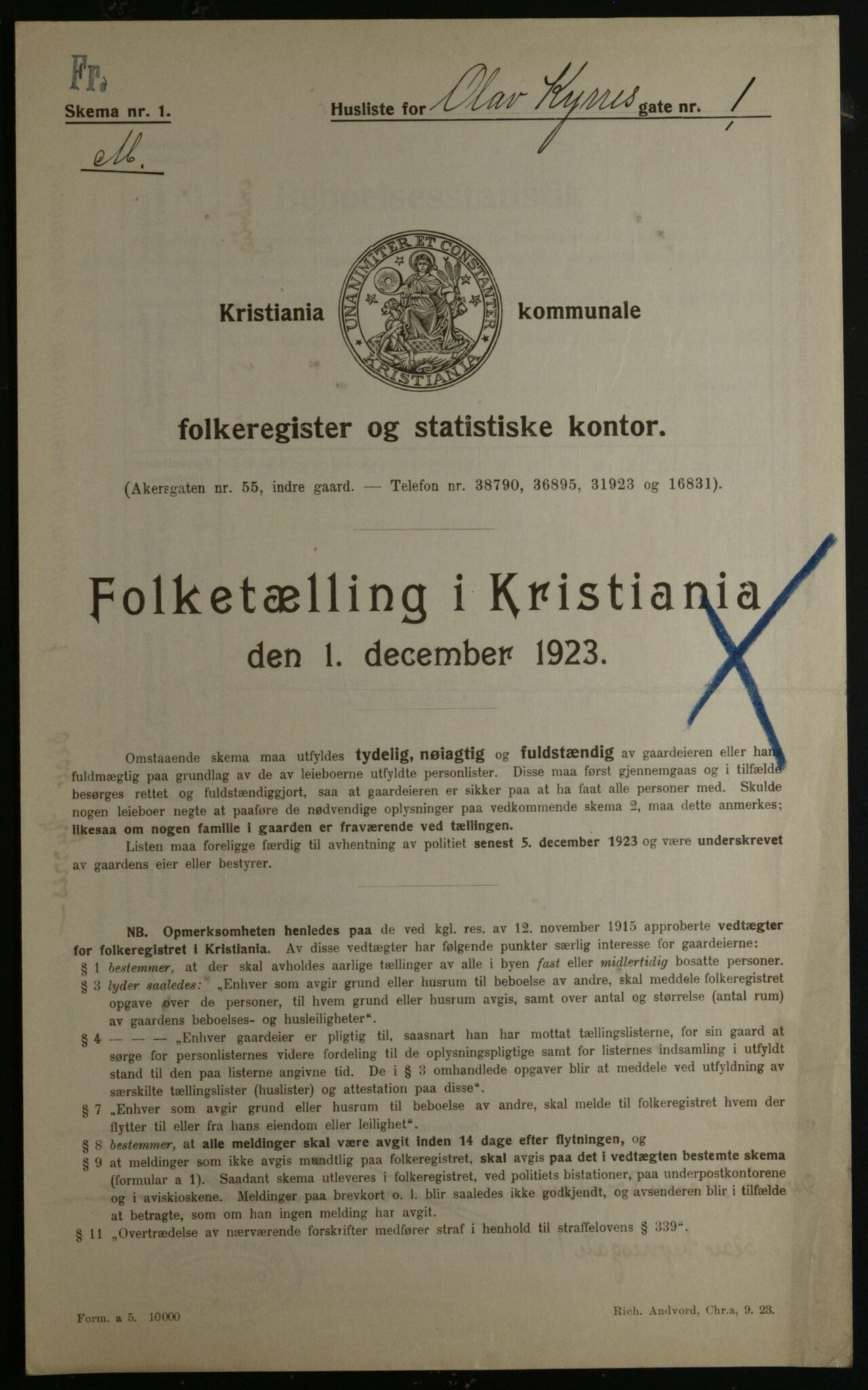 OBA, Municipal Census 1923 for Kristiania, 1923, p. 82737
