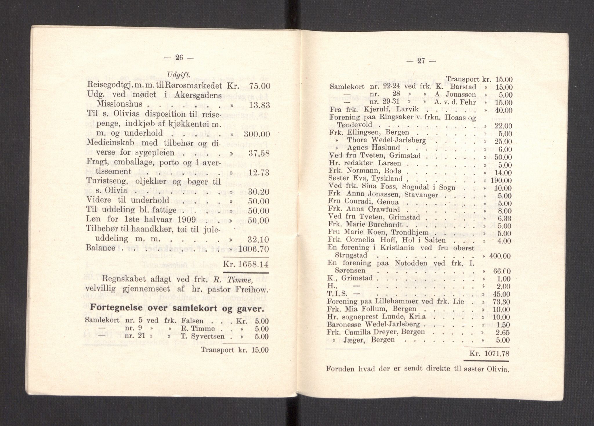 Kvinnelige Misjonsarbeidere, AV/RA-PA-0699/F/Fa/L0001/0007: -- / Årsmeldinger, trykte, 1906-1915