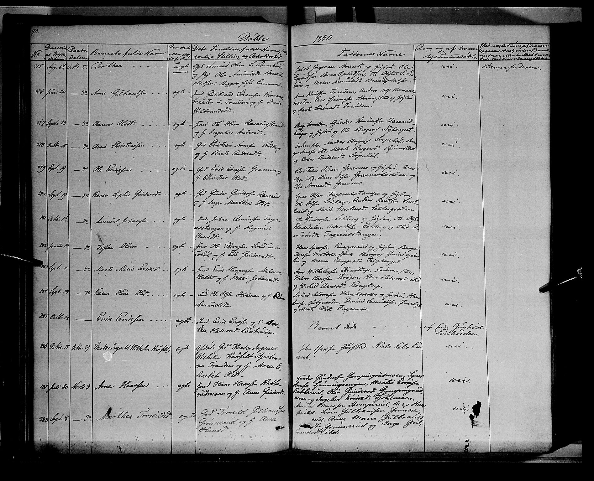 Vinger prestekontor, SAH/PREST-024/H/Ha/Haa/L0009: Parish register (official) no. 9, 1847-1855, p. 90