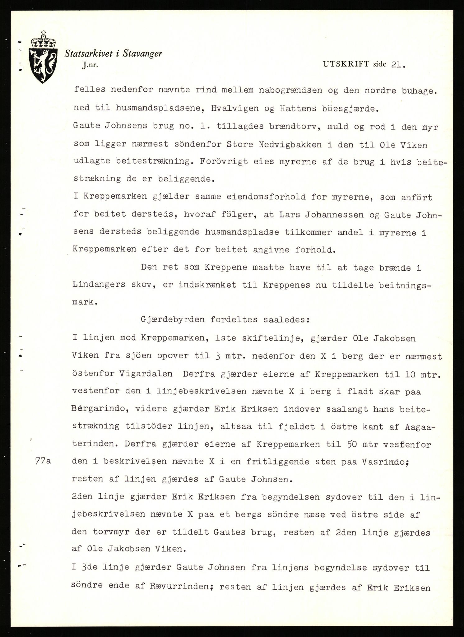 Statsarkivet i Stavanger, AV/SAST-A-101971/03/Y/Yj/L0048: Avskrifter sortert etter gårdsnavn: Kluge - Kristianslyst, 1750-1930, p. 519