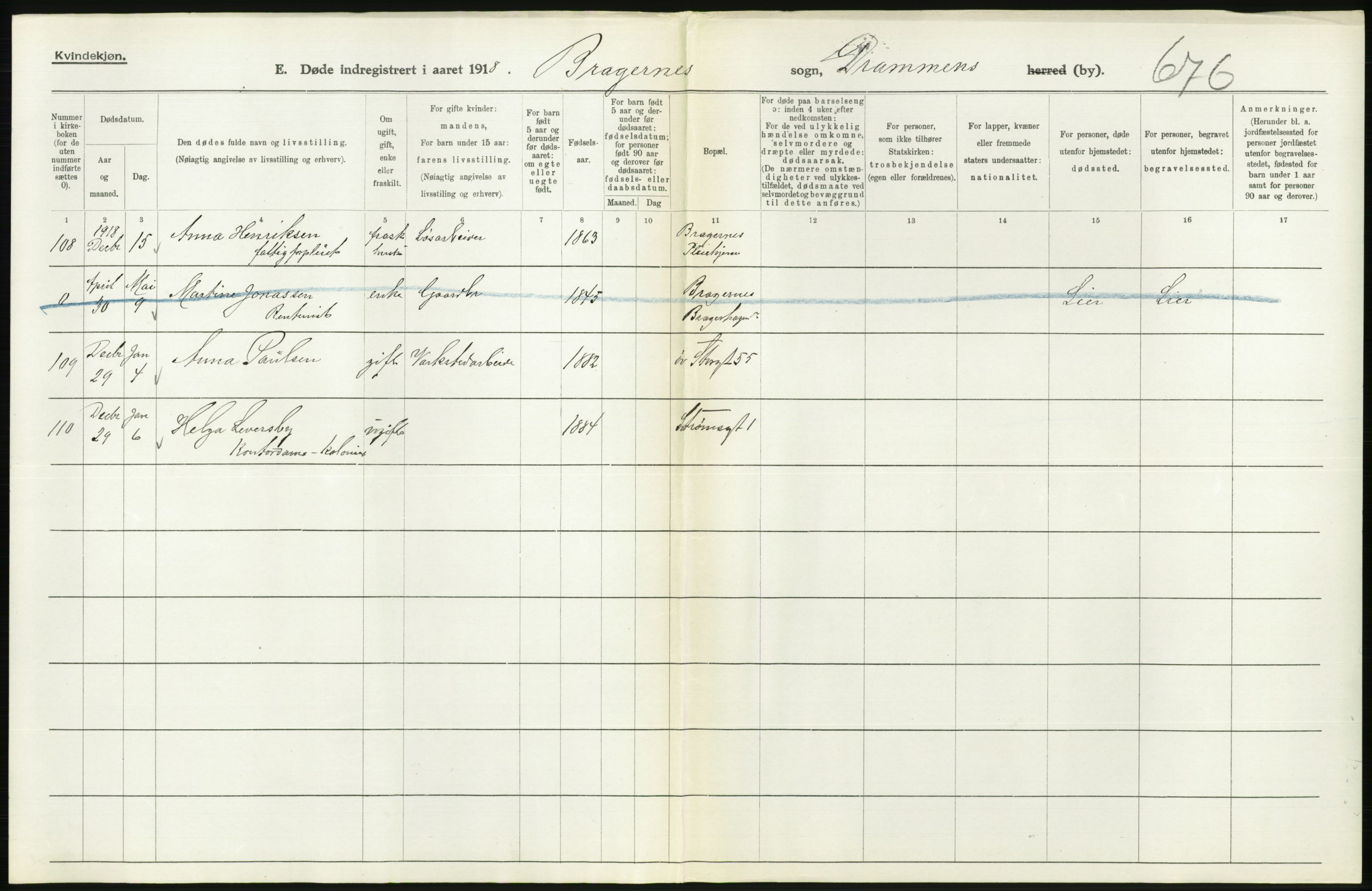 Statistisk sentralbyrå, Sosiodemografiske emner, Befolkning, AV/RA-S-2228/D/Df/Dfb/Dfbh/L0020: Buskerud fylke: Døde. Bygder og byer., 1918, p. 616