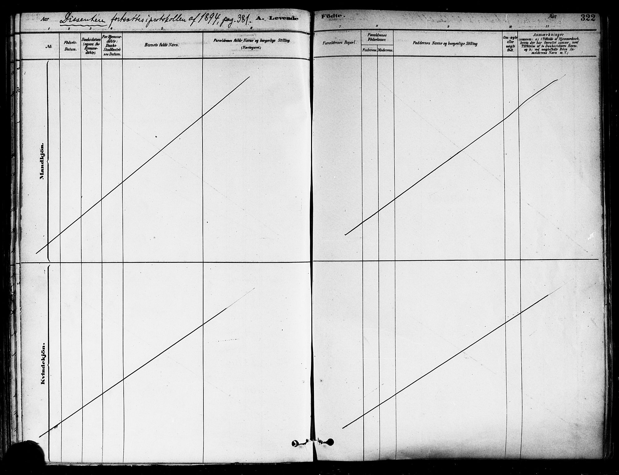 Fredrikstad domkirkes prestekontor Kirkebøker, AV/SAO-A-10906/F/Fa/L0002: Parish register (official) no. 2, 1878-1894, p. 322