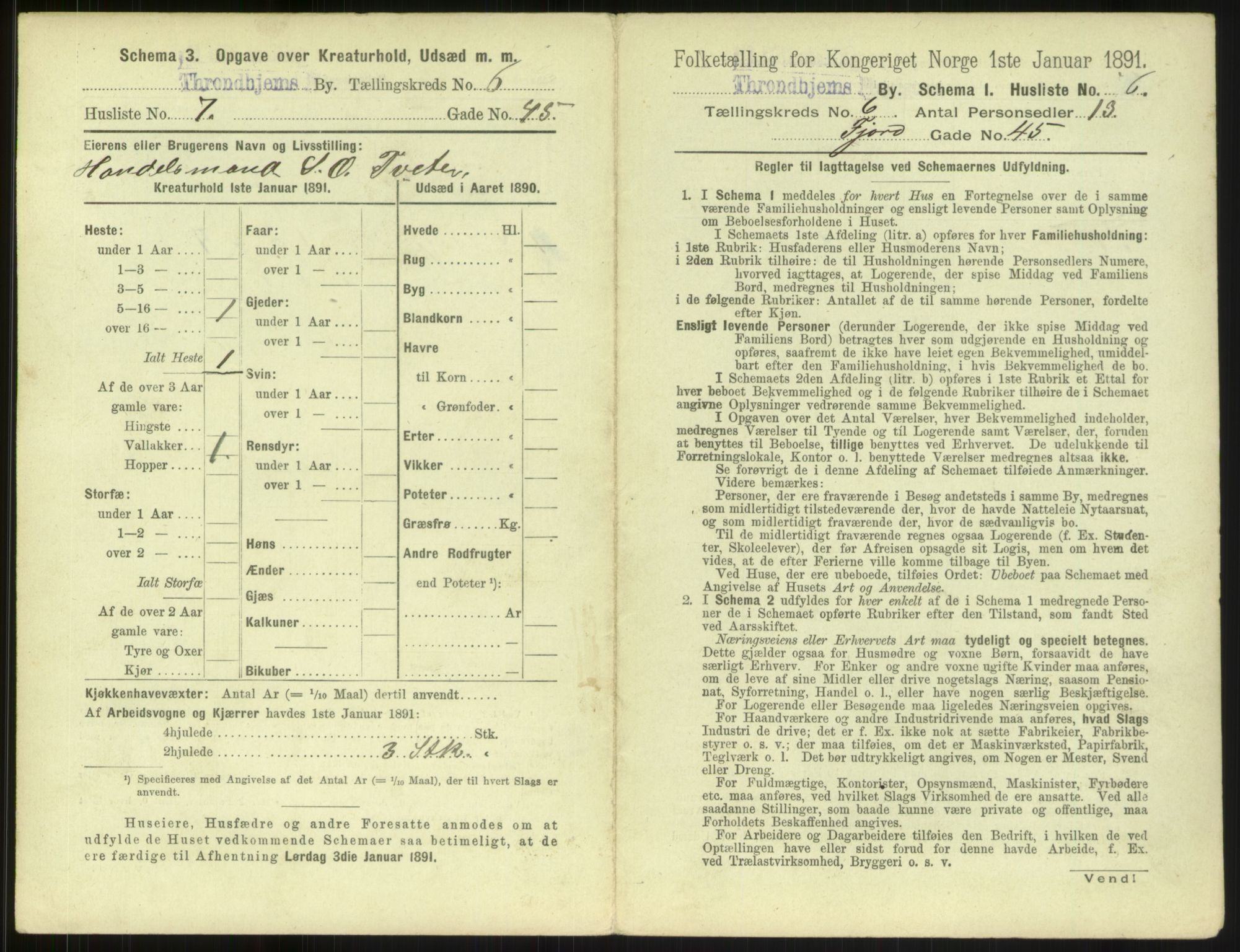 RA, 1891 census for 1601 Trondheim, 1891, p. 626