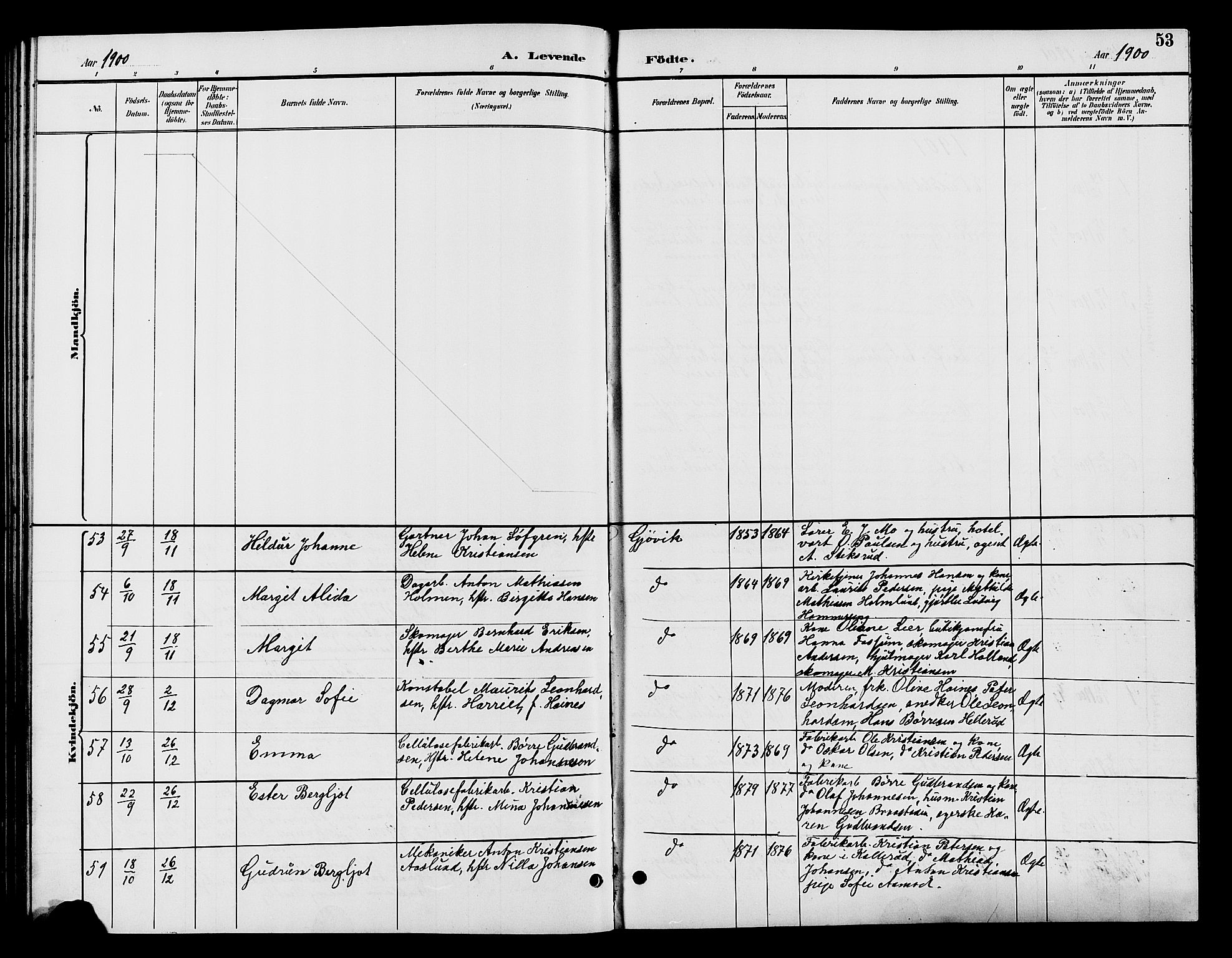 Vardal prestekontor, AV/SAH-PREST-100/H/Ha/Hab/L0009: Parish register (copy) no. 9, 1894-1902, p. 53