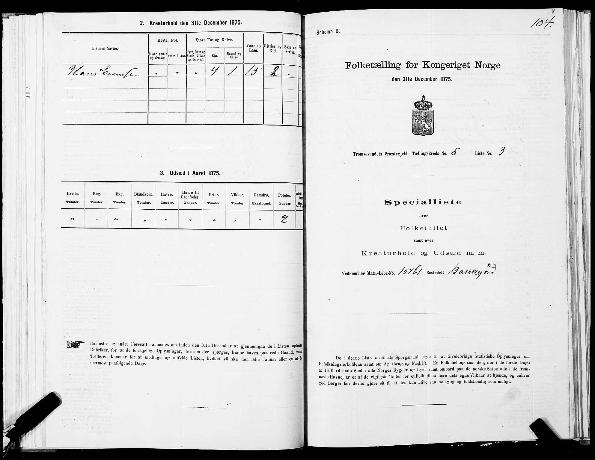 SATØ, 1875 census for 1934P Tromsøysund, 1875, p. 3104