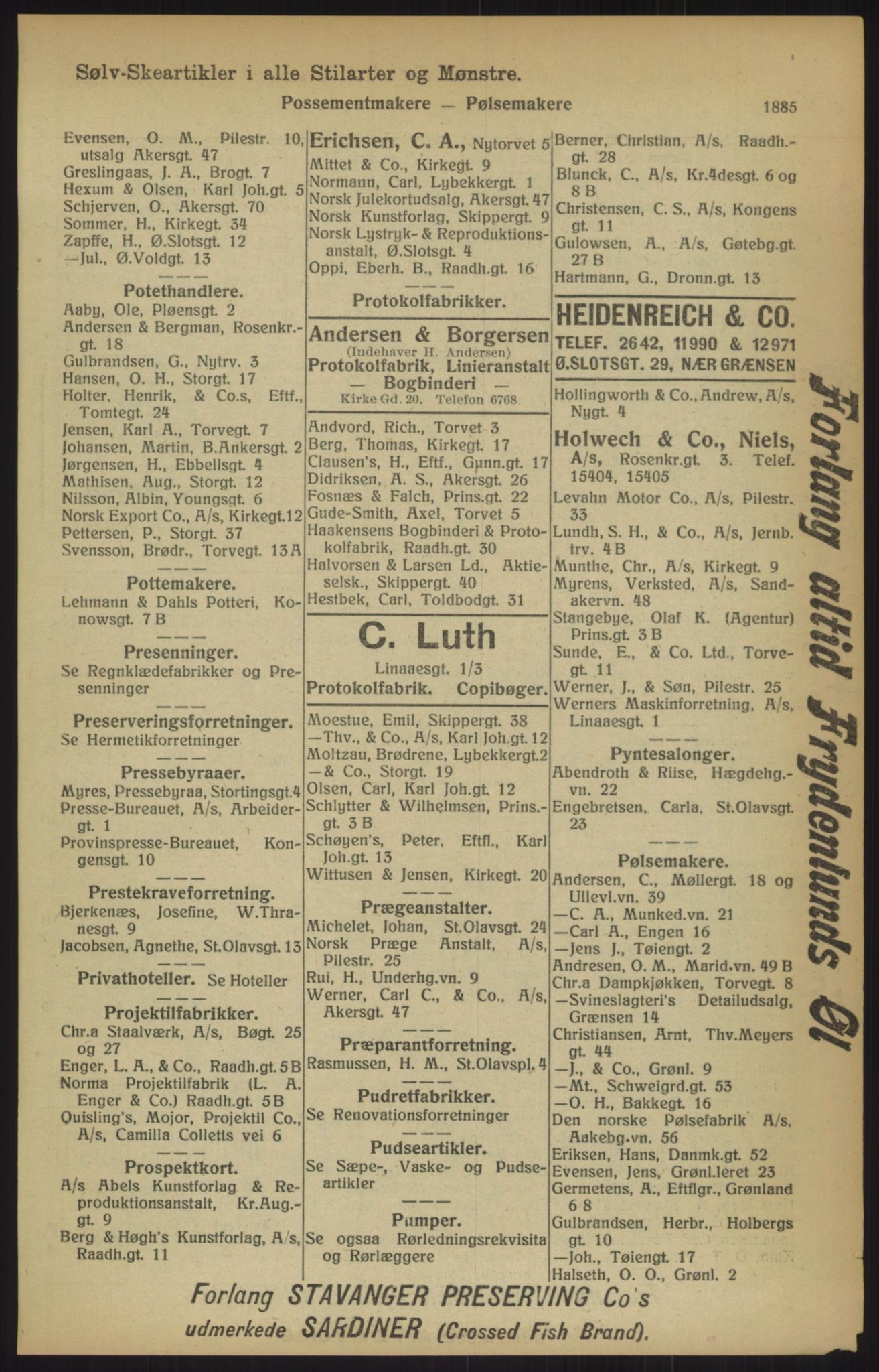 Kristiania/Oslo adressebok, PUBL/-, 1915, p. 1885