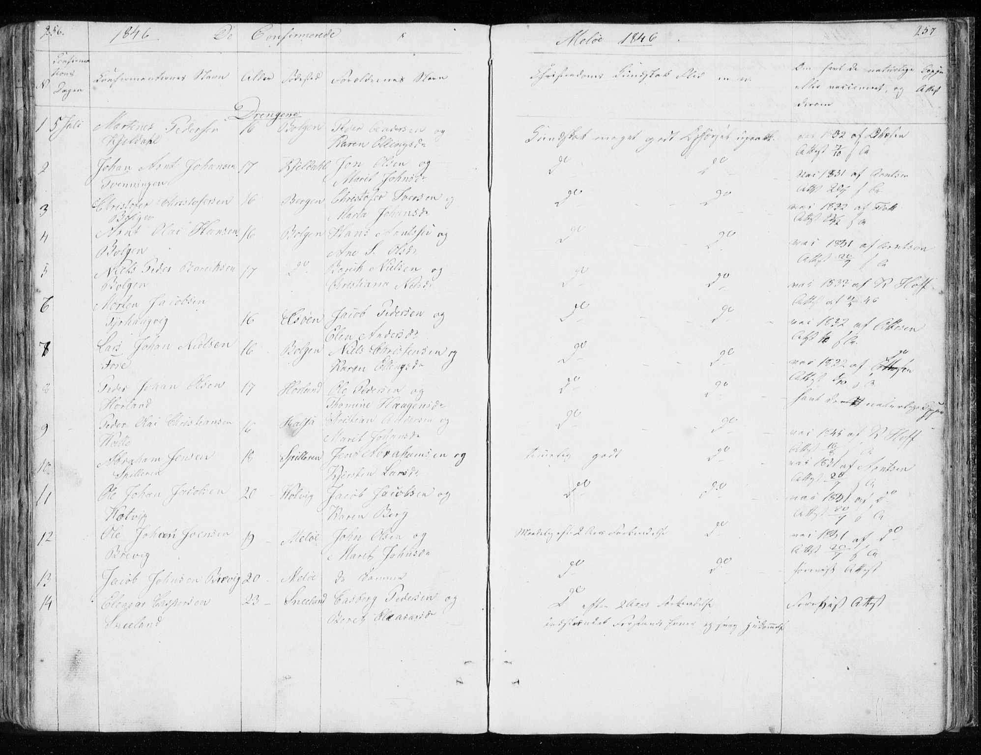 Ministerialprotokoller, klokkerbøker og fødselsregistre - Nordland, AV/SAT-A-1459/843/L0632: Parish register (copy) no. 843C01, 1833-1853, p. 256-257