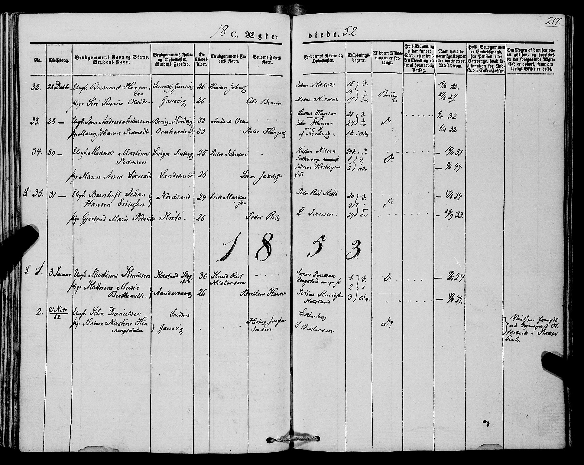Trondenes sokneprestkontor, SATØ/S-1319/H/Ha/L0009kirke: Parish register (official) no. 9, 1841-1852, p. 217