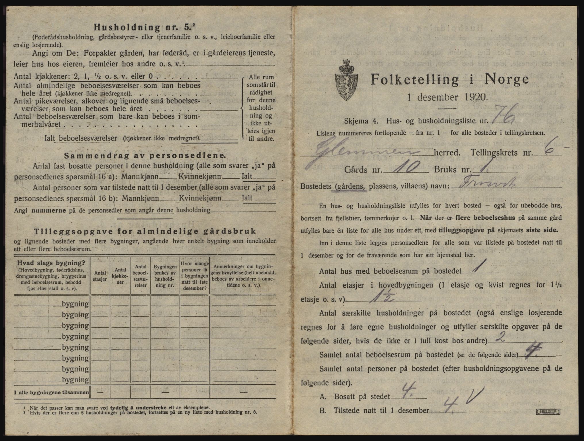 SAO, 1920 census for Glemmen, 1920, p. 2651