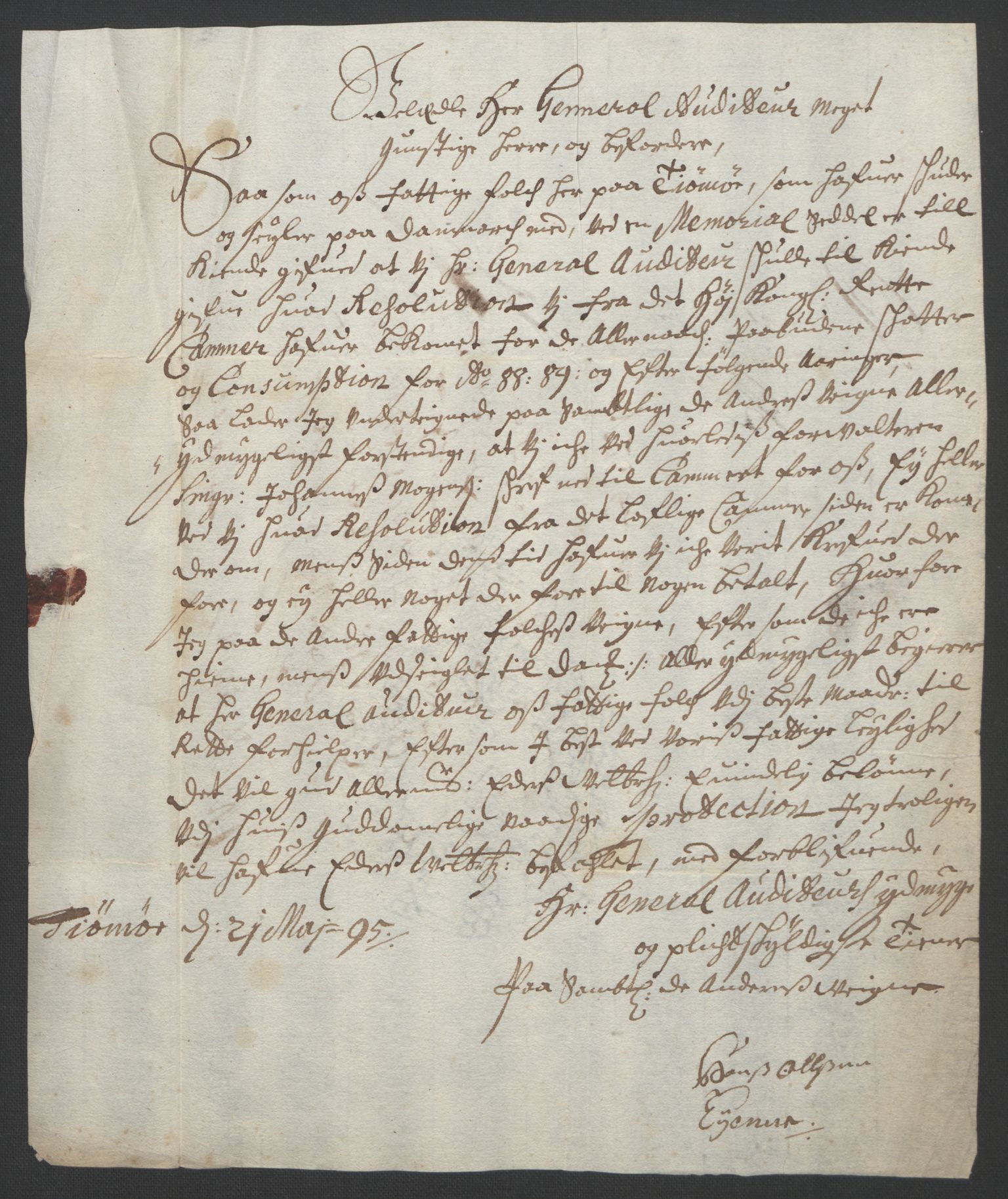 Rentekammeret inntil 1814, Reviderte regnskaper, Fogderegnskap, AV/RA-EA-4092/R33/L1974: Fogderegnskap Larvik grevskap, 1693-1695, p. 68