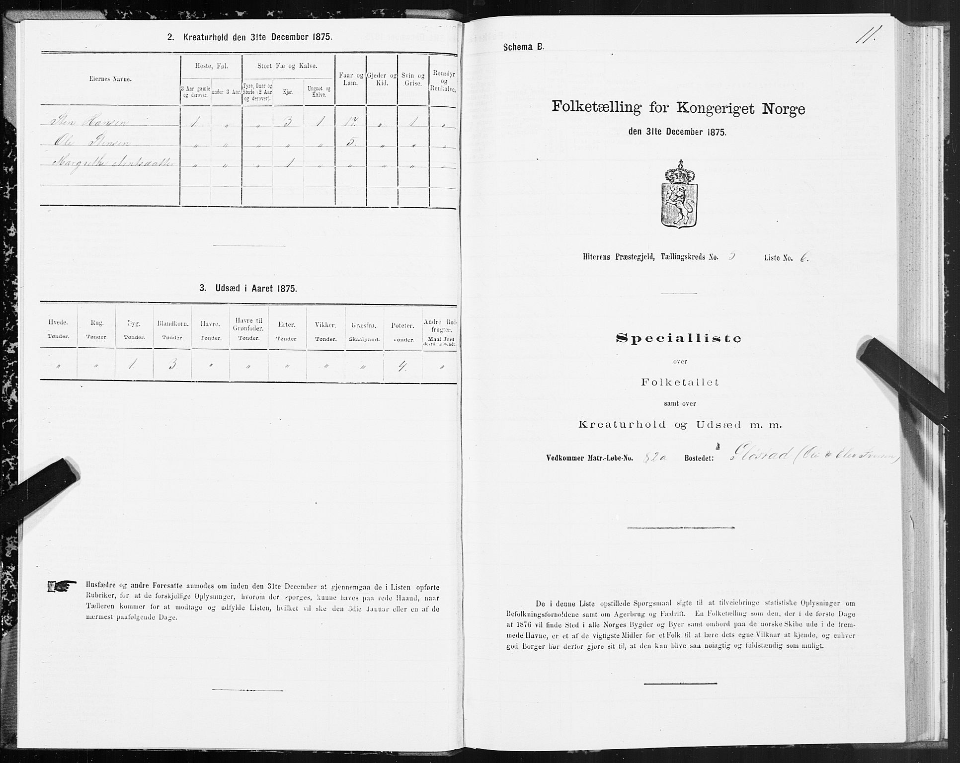SAT, 1875 census for 1617P Hitra, 1875, p. 3011