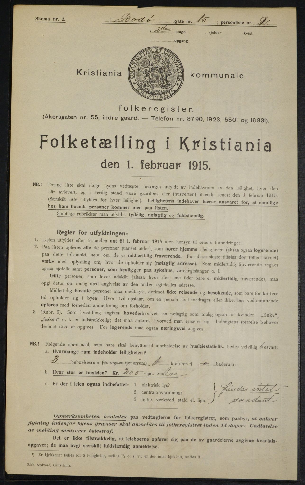 OBA, Municipal Census 1915 for Kristiania, 1915, p. 6807