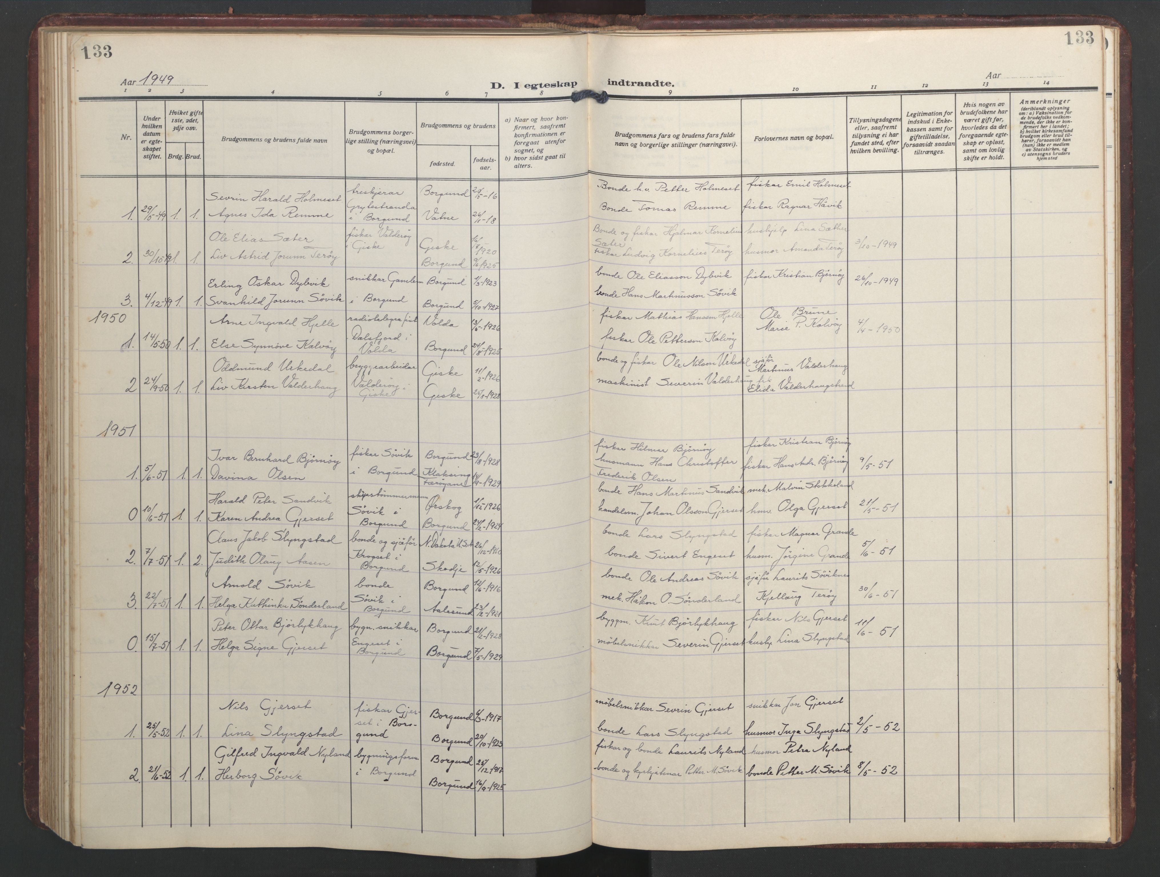 Ministerialprotokoller, klokkerbøker og fødselsregistre - Møre og Romsdal, AV/SAT-A-1454/526/L0384: Parish register (copy) no. 526C01, 1917-1952, p. 133