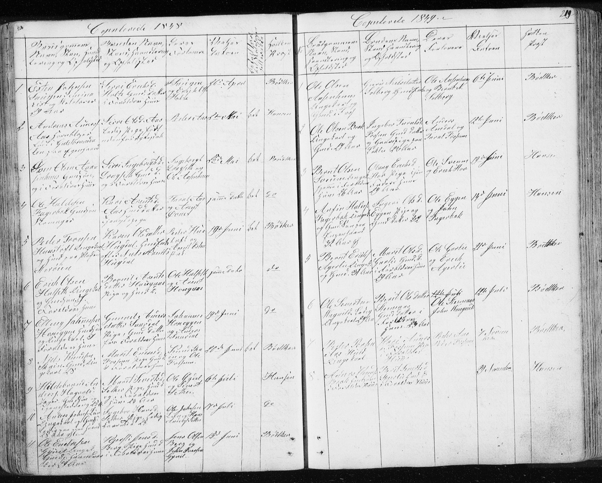 Ministerialprotokoller, klokkerbøker og fødselsregistre - Sør-Trøndelag, AV/SAT-A-1456/689/L1043: Parish register (copy) no. 689C02, 1816-1892, p. 219