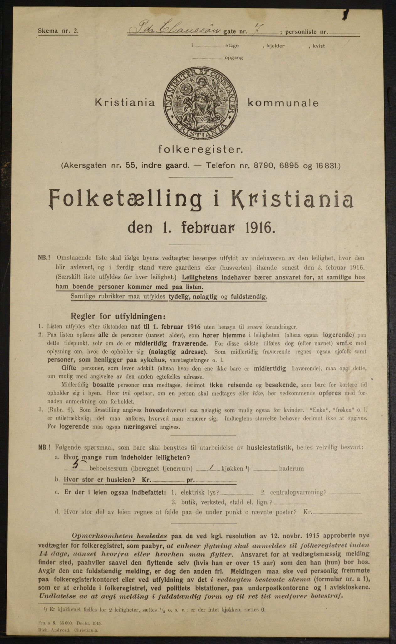 OBA, Municipal Census 1916 for Kristiania, 1916, p. 80736