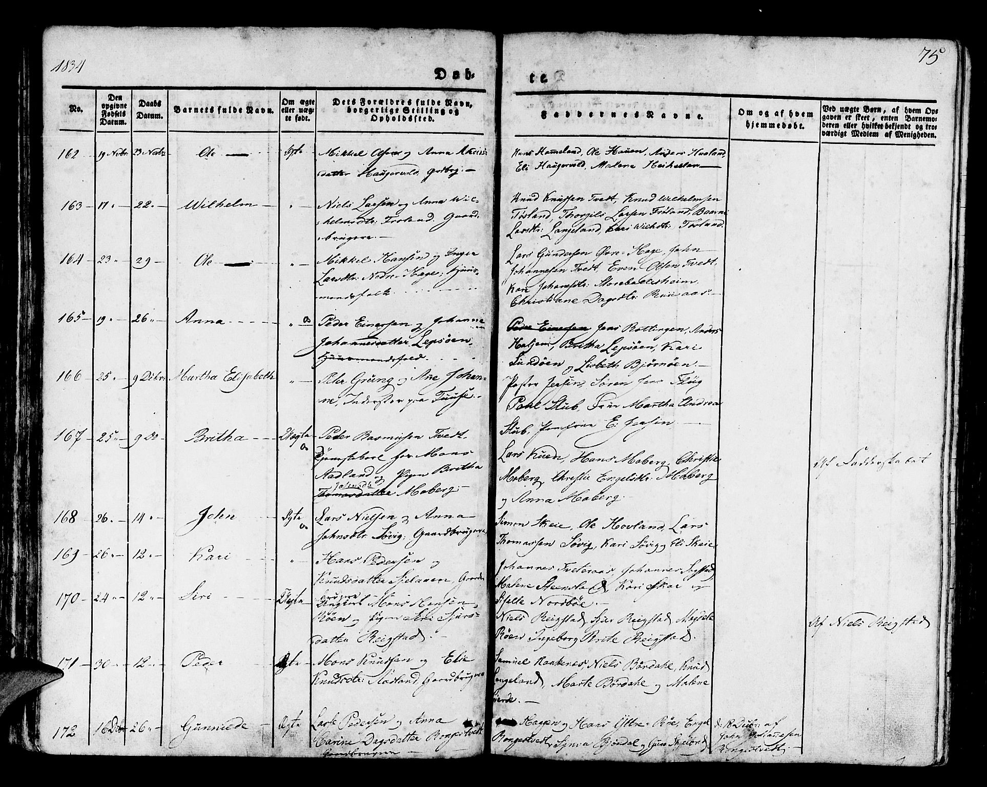 Os sokneprestembete, SAB/A-99929: Parish register (official) no. A 14, 1826-1839, p. 75