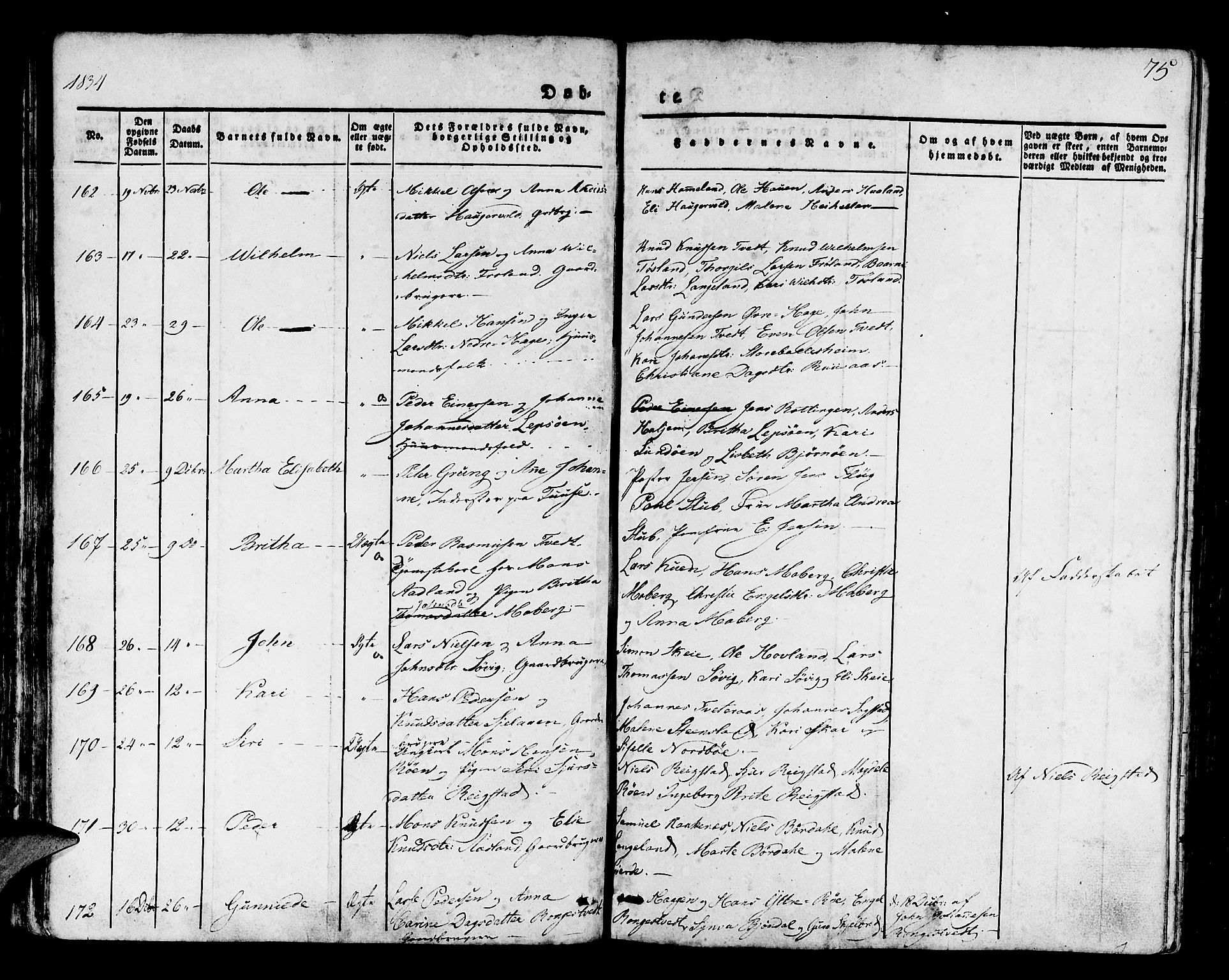 Os sokneprestembete, AV/SAB-A-99929: Parish register (official) no. A 14, 1826-1839, p. 75