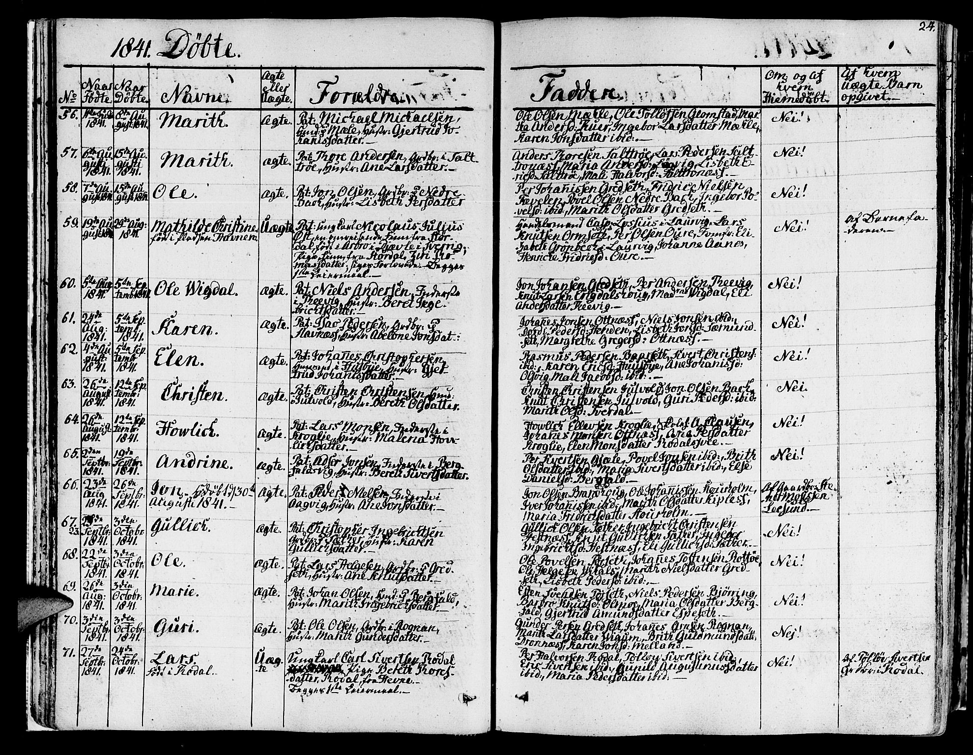 Ministerialprotokoller, klokkerbøker og fødselsregistre - Møre og Romsdal, AV/SAT-A-1454/578/L0904: Parish register (official) no. 578A03, 1836-1858, p. 24