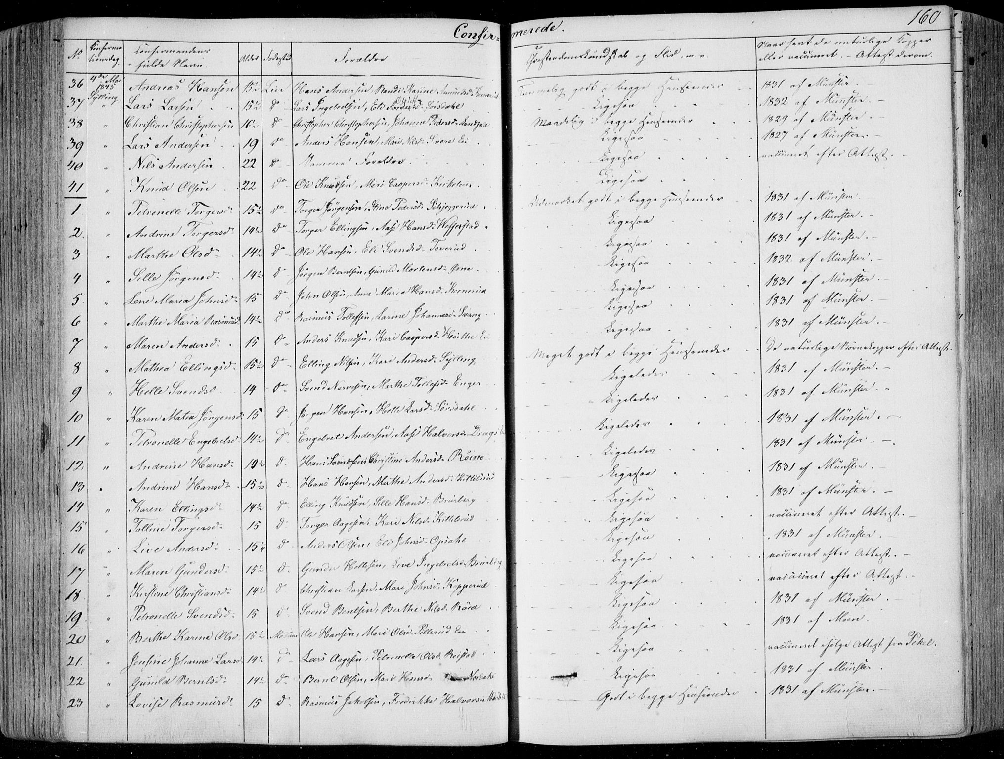 Lier kirkebøker, AV/SAKO-A-230/F/Fa/L0011: Parish register (official) no. I 11, 1843-1854, p. 160