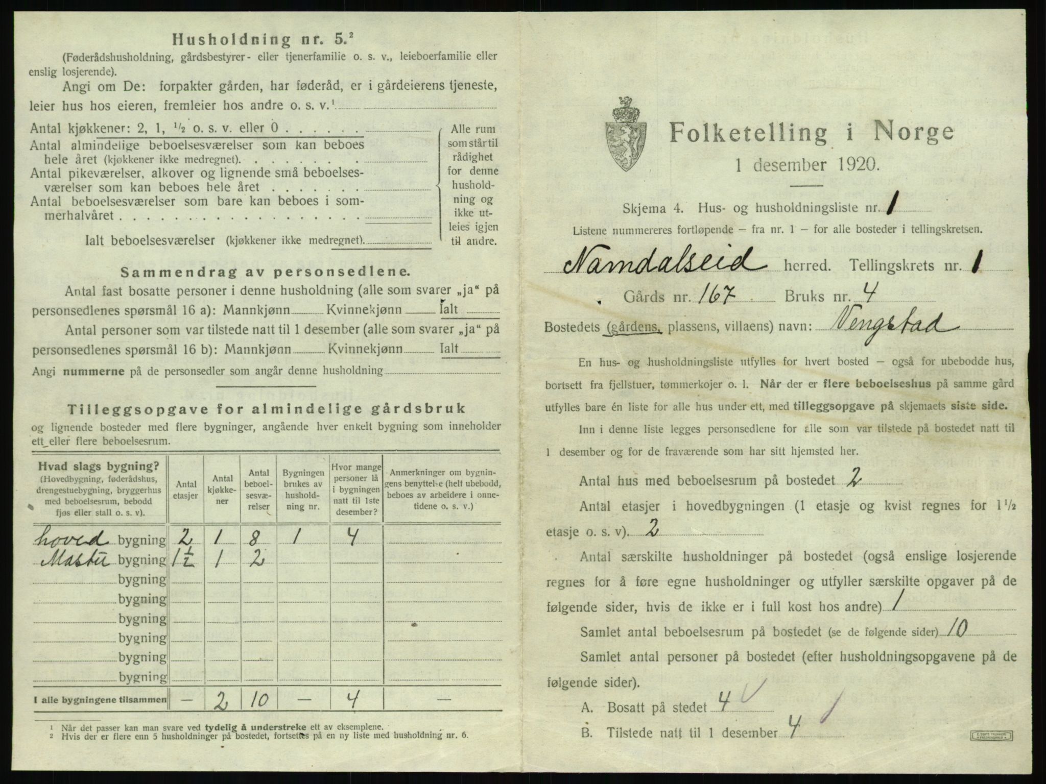 SAT, 1920 census for Namdalseid, 1920, p. 24