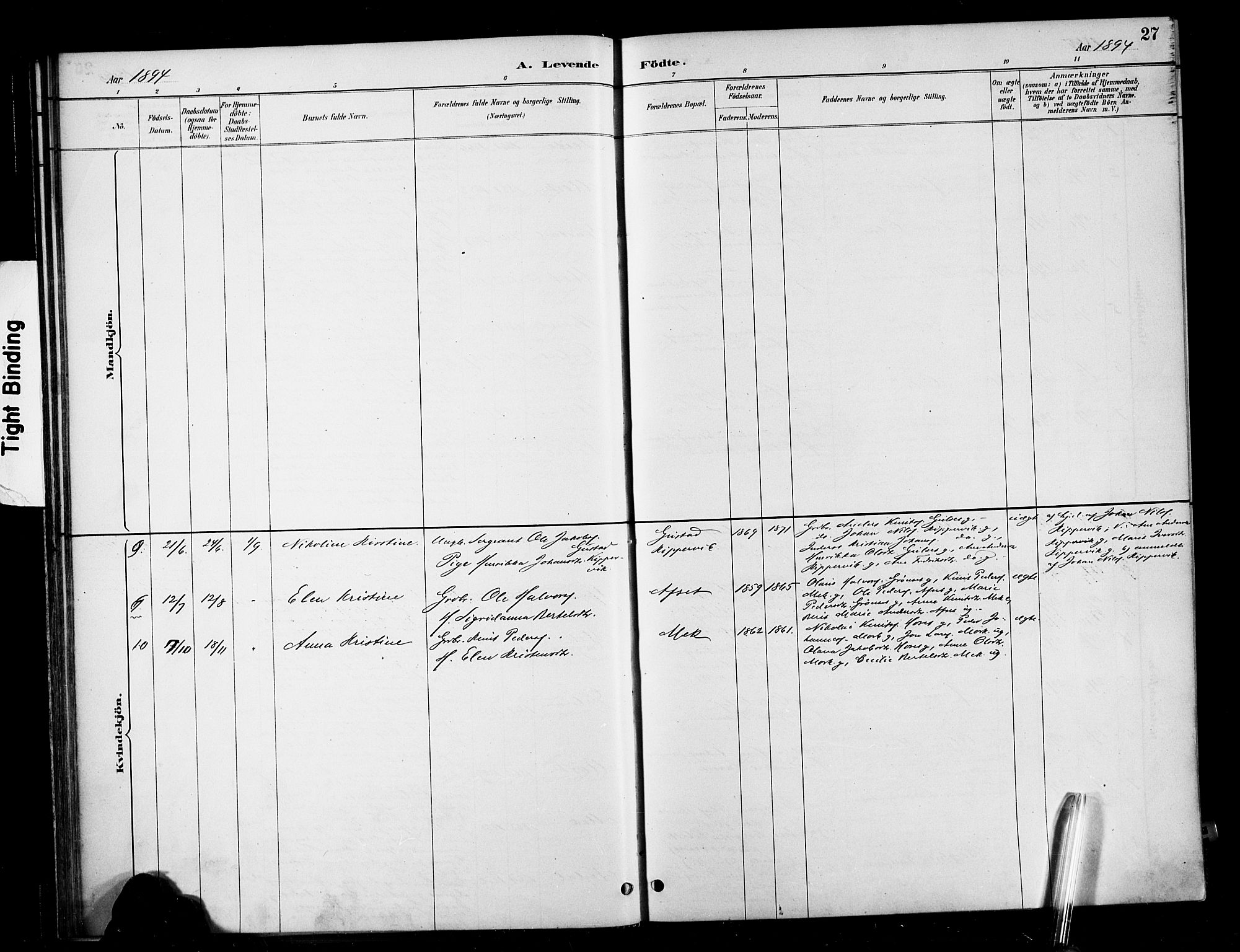 Ministerialprotokoller, klokkerbøker og fødselsregistre - Møre og Romsdal, AV/SAT-A-1454/568/L0809: Parish register (official) no. 568A13, 1884-1900, p. 27