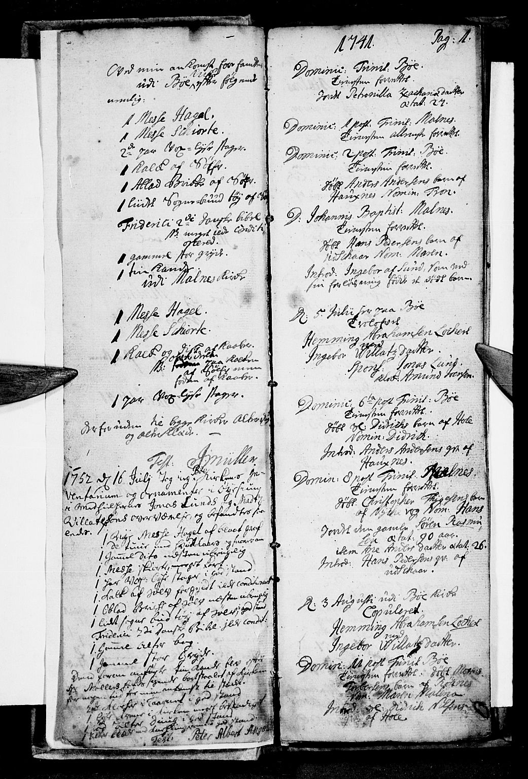 Ministerialprotokoller, klokkerbøker og fødselsregistre - Nordland, SAT/A-1459/891/L1296: Parish register (official) no. 891A01, 1741-1784, p. 0-1