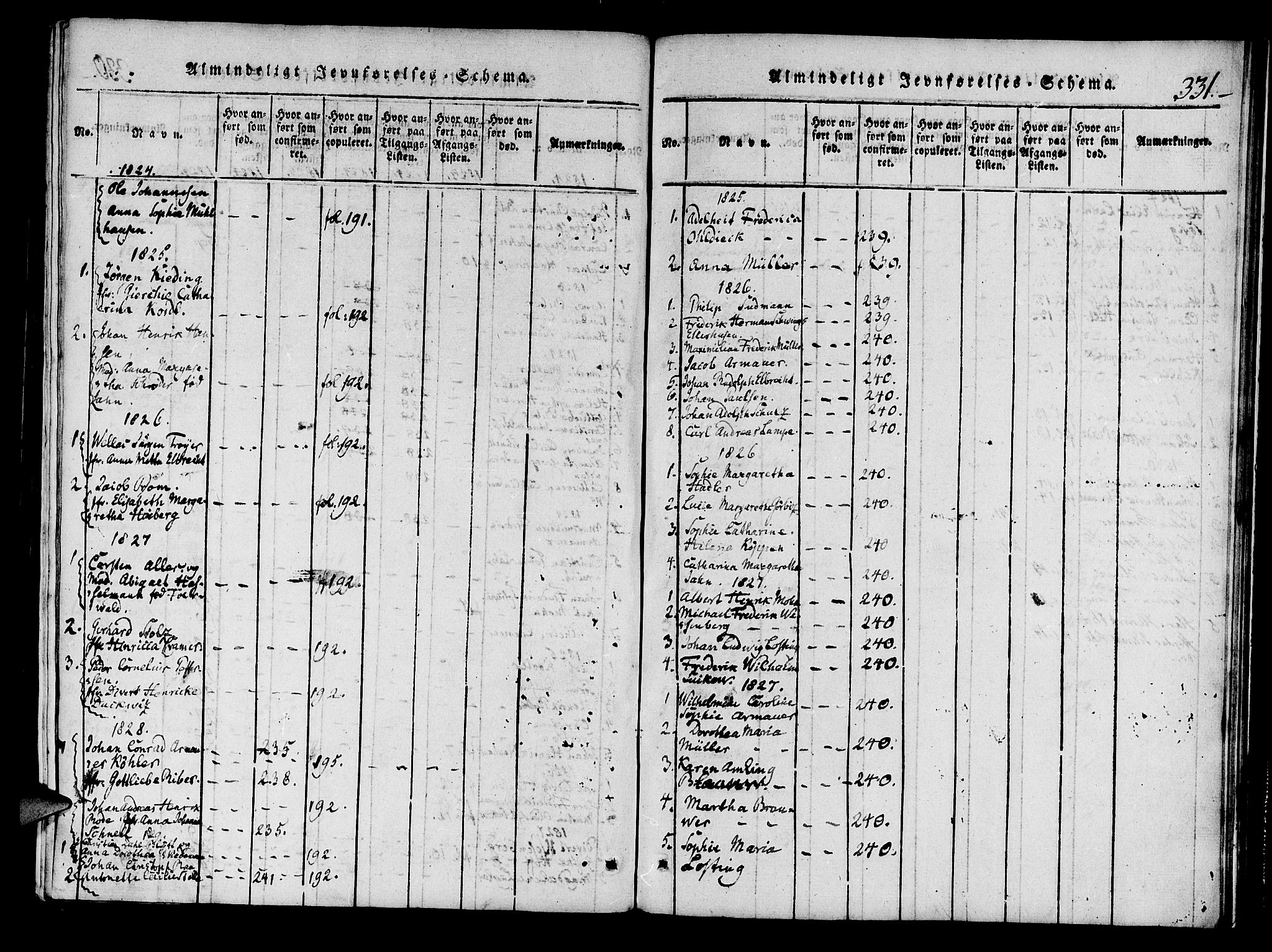 Mariakirken Sokneprestembete, SAB/A-76901/H/Haa/L0005: Parish register (official) no. A 5, 1815-1845, p. 331