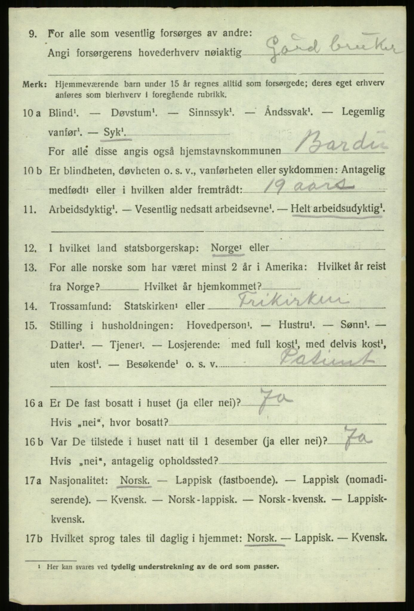 SATØ, 1920 census for Målselv, 1920, p. 4176