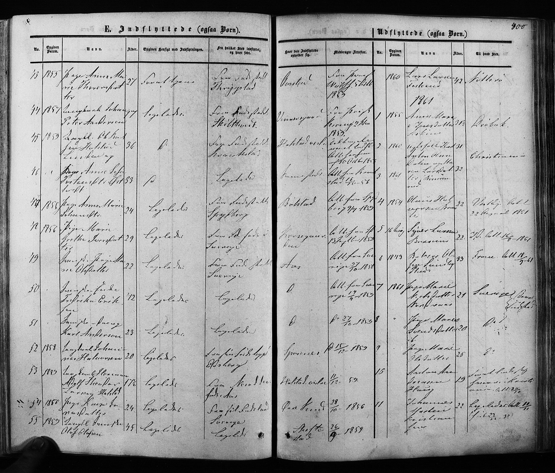 Ås prestekontor Kirkebøker, AV/SAO-A-10894/F/Fa/L0007: Parish register (official) no. I 7, 1854-1870, p. 400