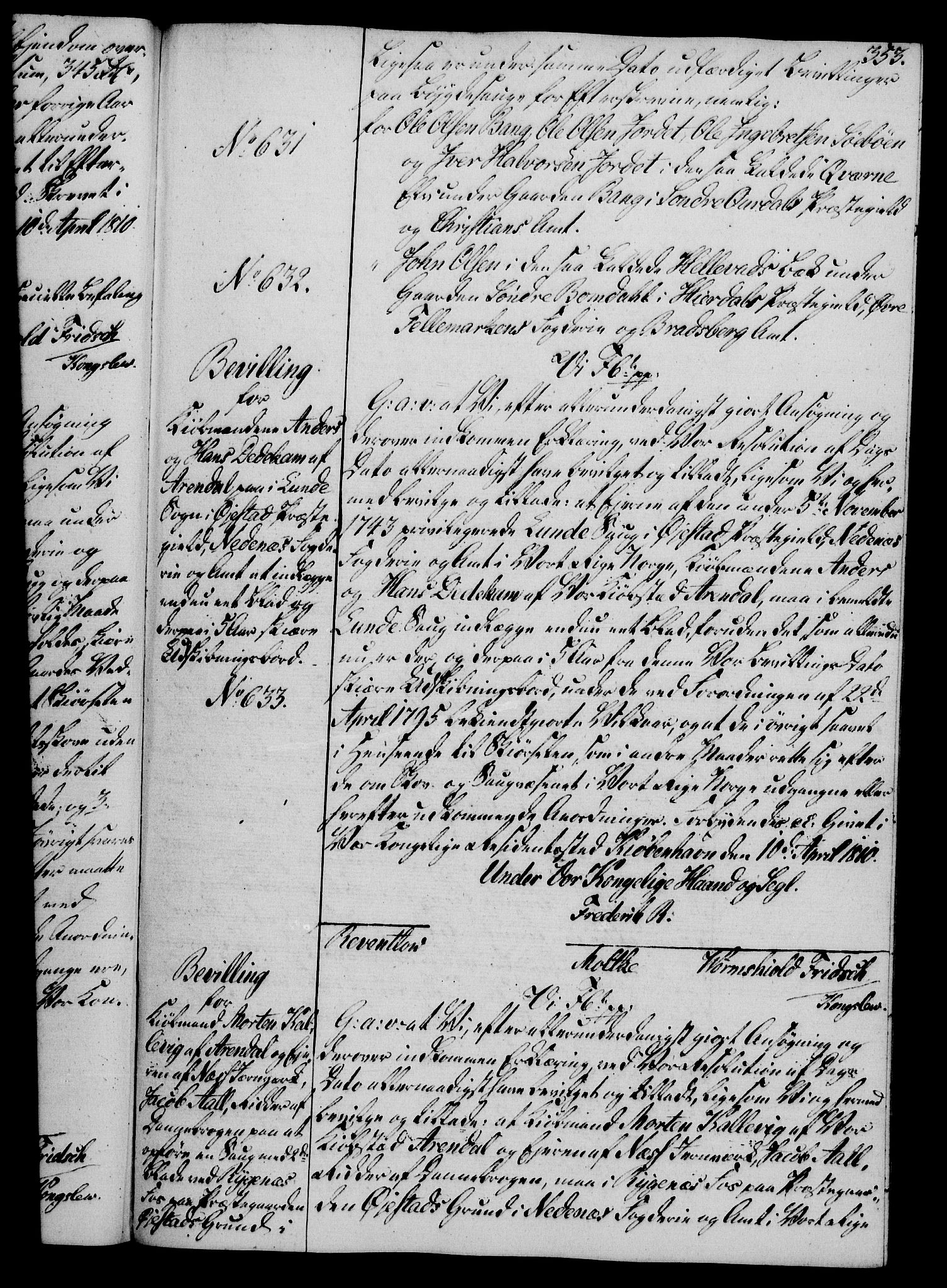 Rentekammeret, Kammerkanselliet, AV/RA-EA-3111/G/Gg/Gga/L0019: Norsk ekspedisjonsprotokoll med register (merket RK 53.19), 1807-1810, p. 353