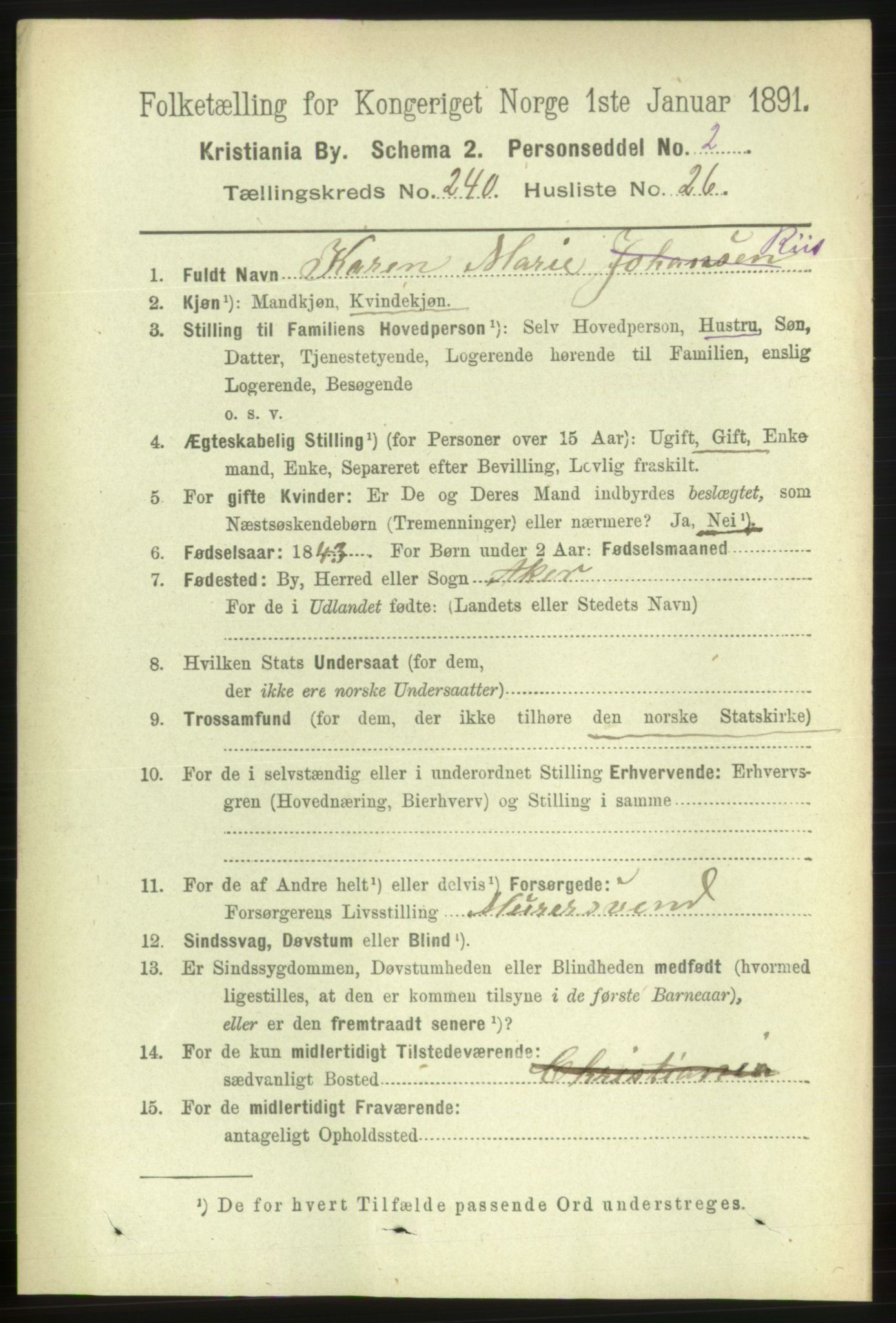 RA, 1891 census for 0301 Kristiania, 1891, p. 146312