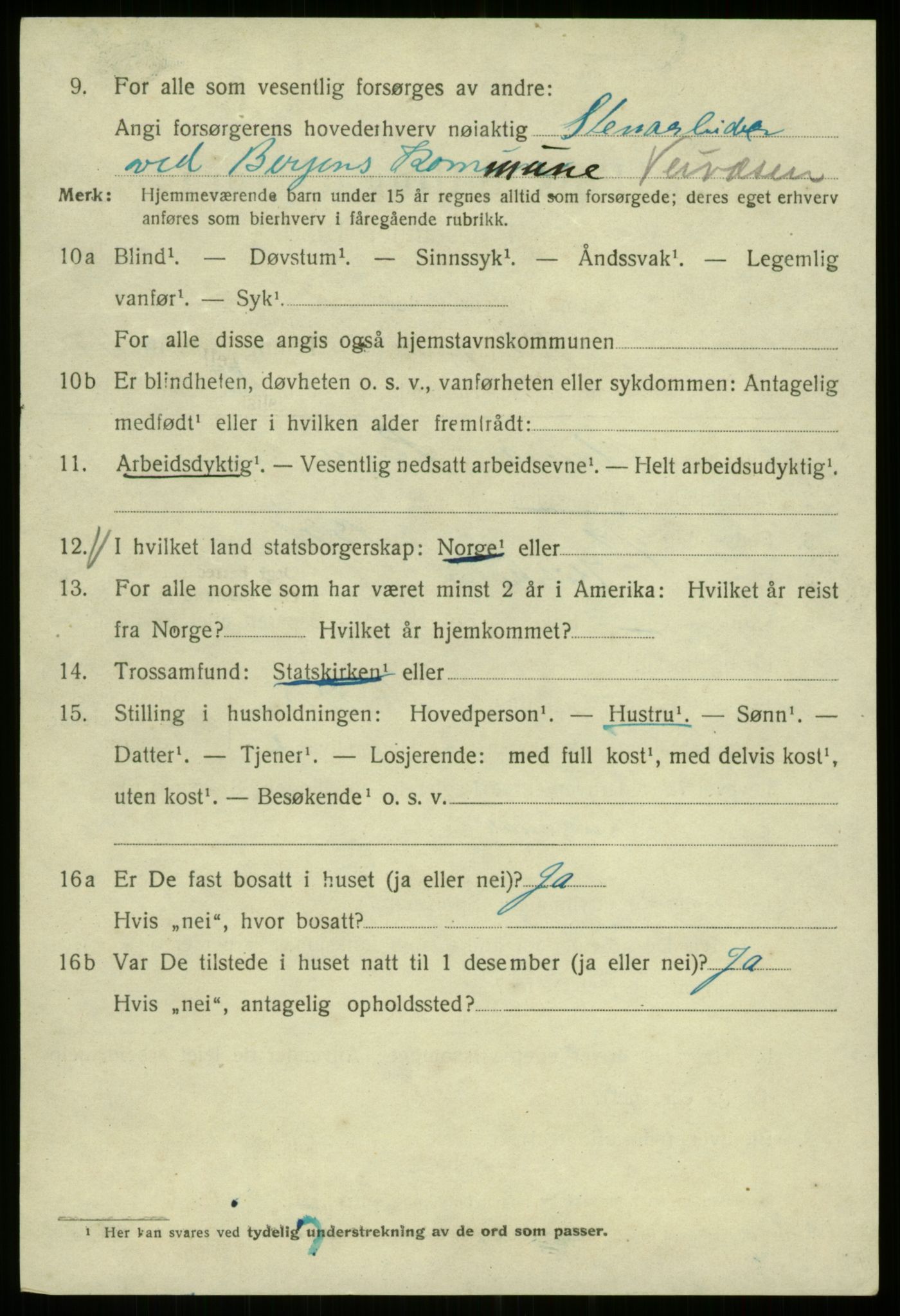 SAB, 1920 census for Bergen, 1920, p. 194929