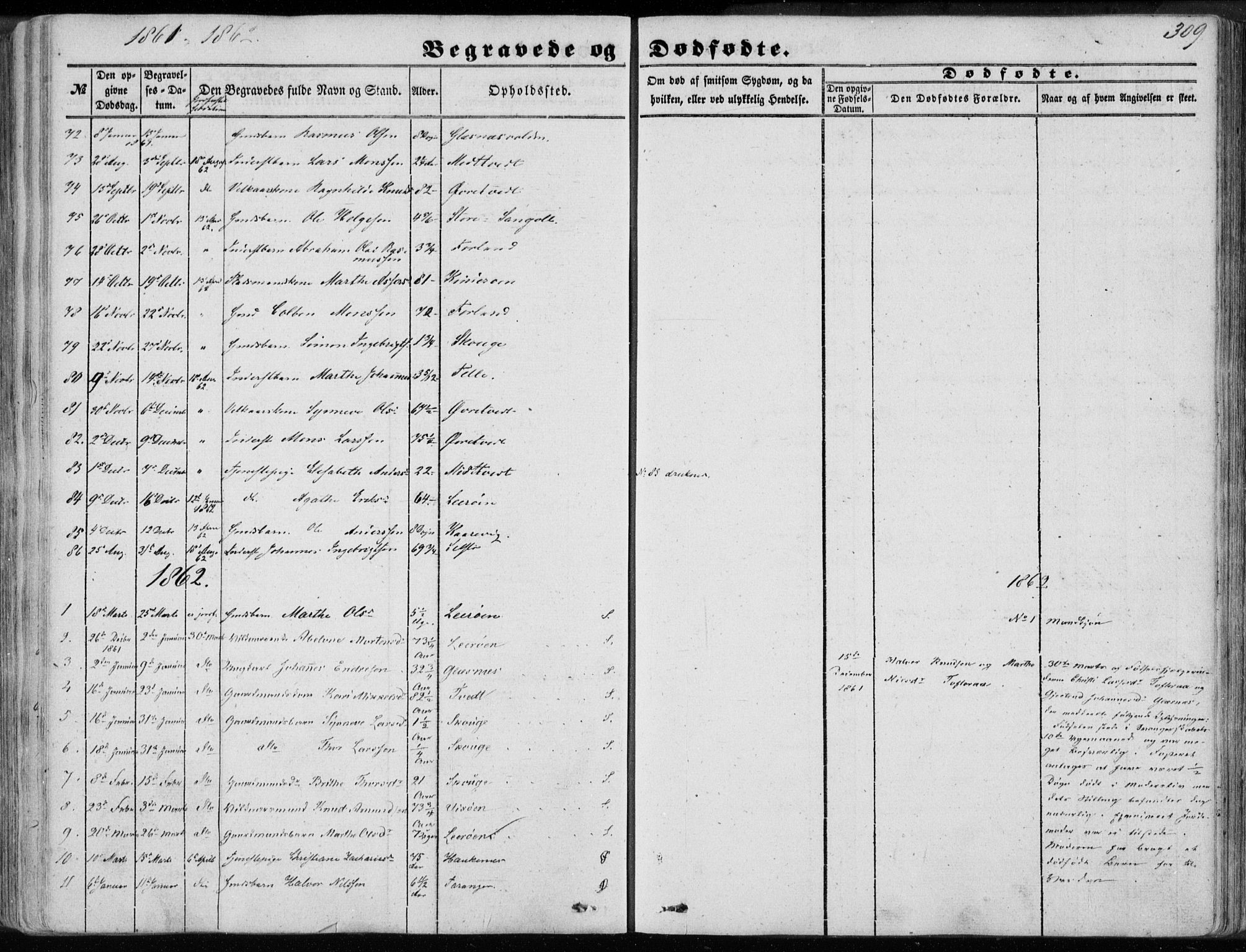 Sund sokneprestembete, SAB/A-99930: Parish register (official) no. A 14, 1850-1866, p. 309