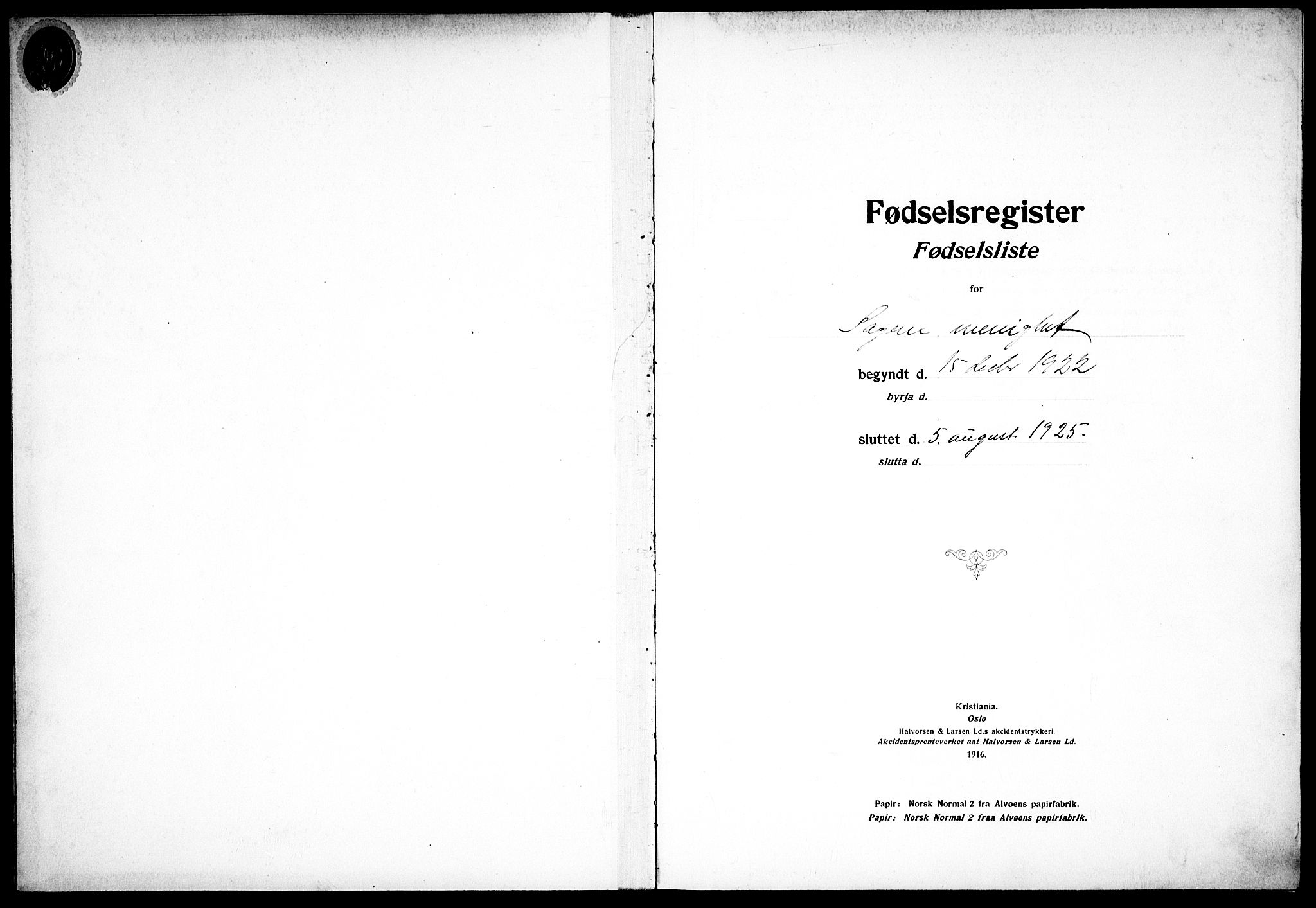 Sagene prestekontor Kirkebøker, SAO/A-10796/J/L0003: Birth register no. 3, 1922-1925