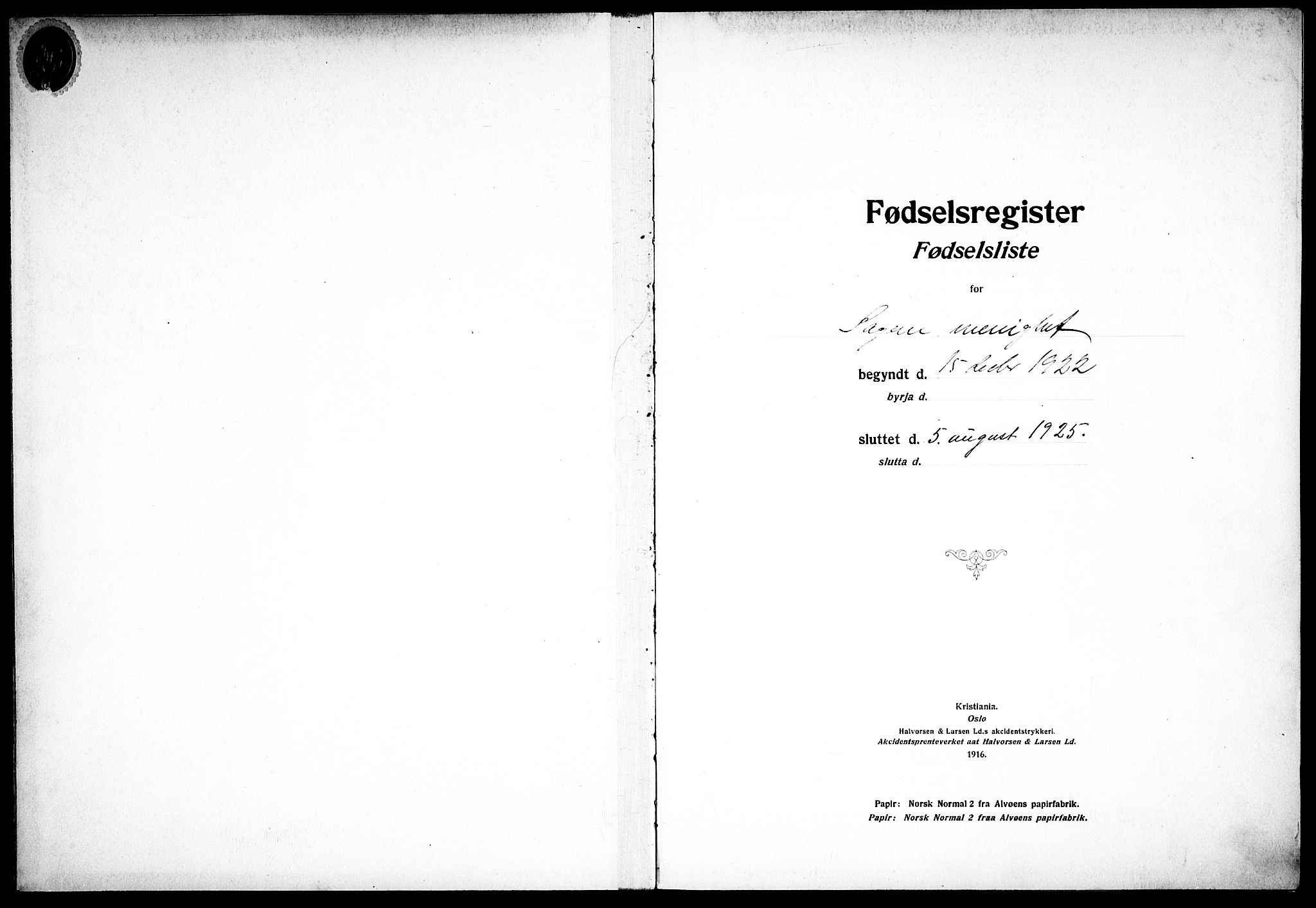 Sagene prestekontor Kirkebøker, AV/SAO-A-10796/J/L0003: Birth register no. 3, 1922-1925