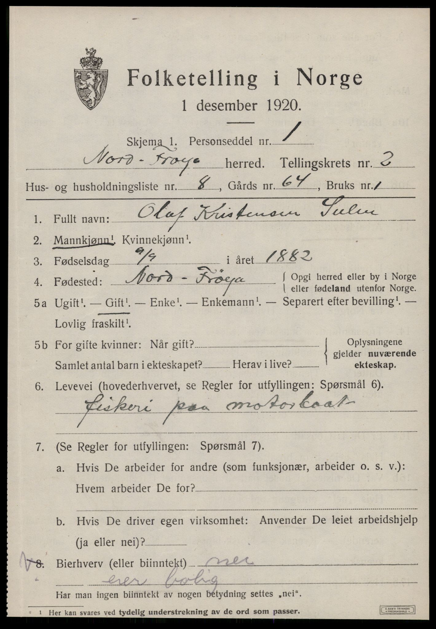 SAT, 1920 census for Nord-Frøya, 1920, p. 4655