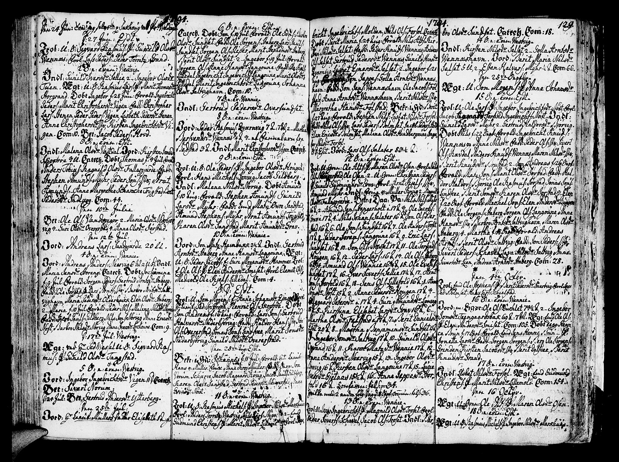 Ministerialprotokoller, klokkerbøker og fødselsregistre - Nord-Trøndelag, SAT/A-1458/722/L0216: Parish register (official) no. 722A03, 1756-1816, p. 129