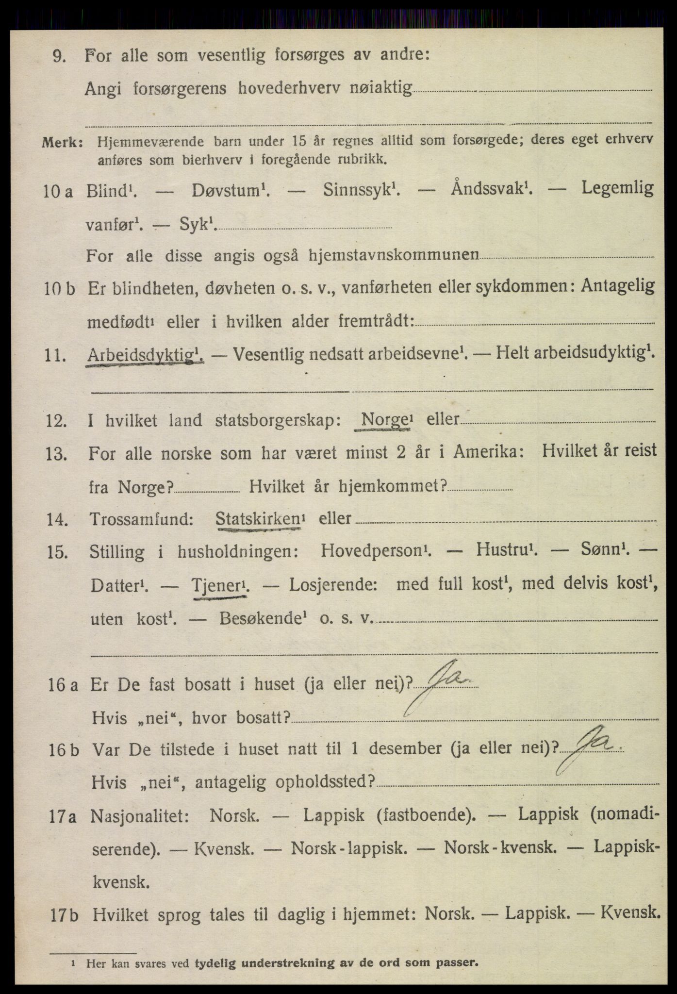 SAT, 1920 census for Grong, 1920, p. 1262