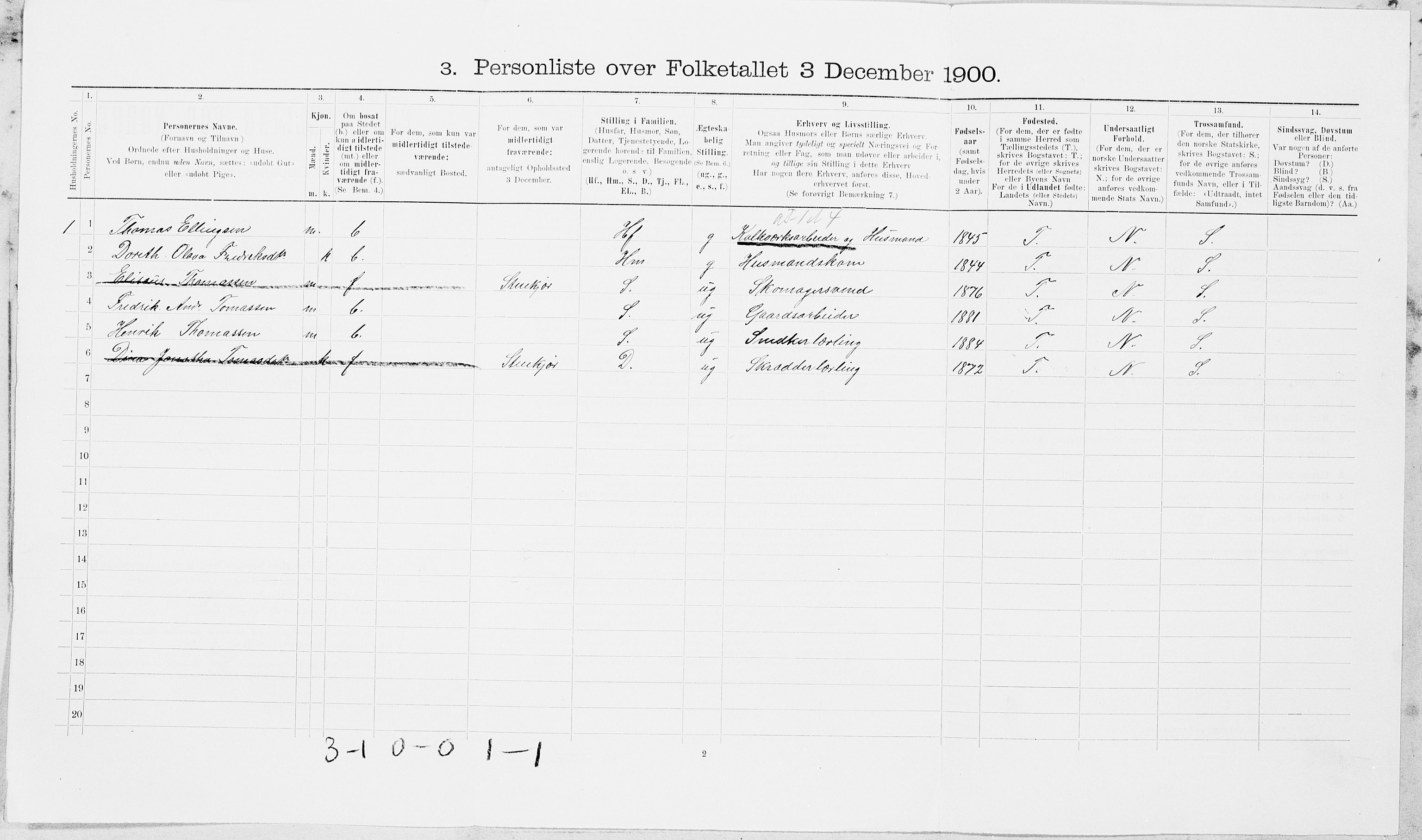SAT, 1900 census for Inderøy, 1900, p. 631