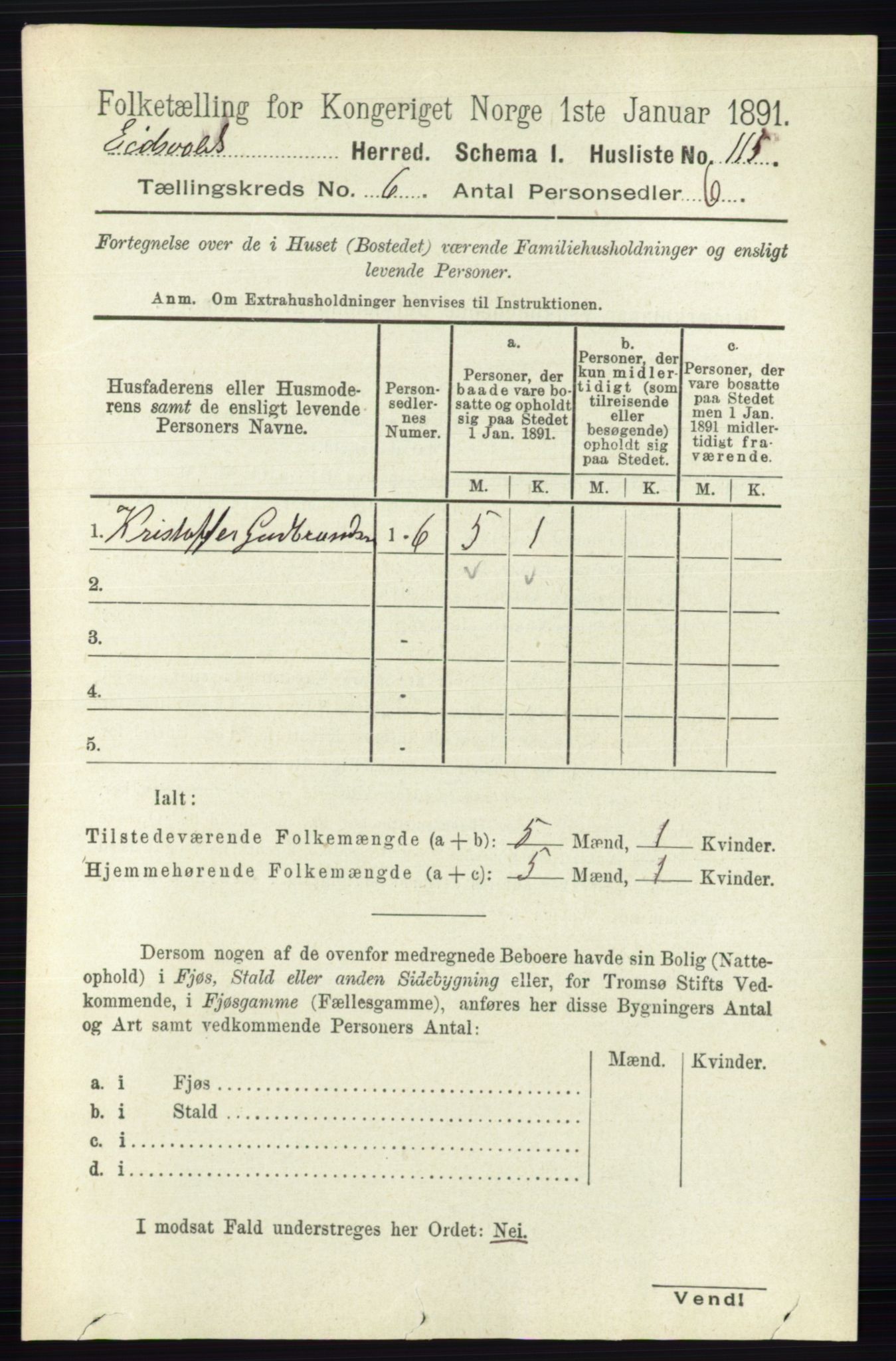 RA, 1891 census for 0237 Eidsvoll, 1891, p. 3774