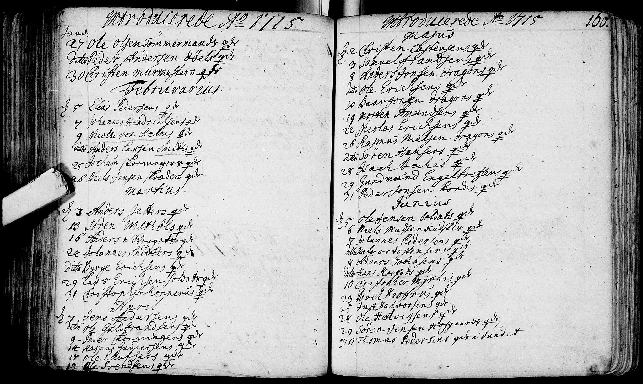 Bragernes kirkebøker, AV/SAKO-A-6/F/Fa/L0003: Parish register (official) no. I 3, 1706-1734, p. 160