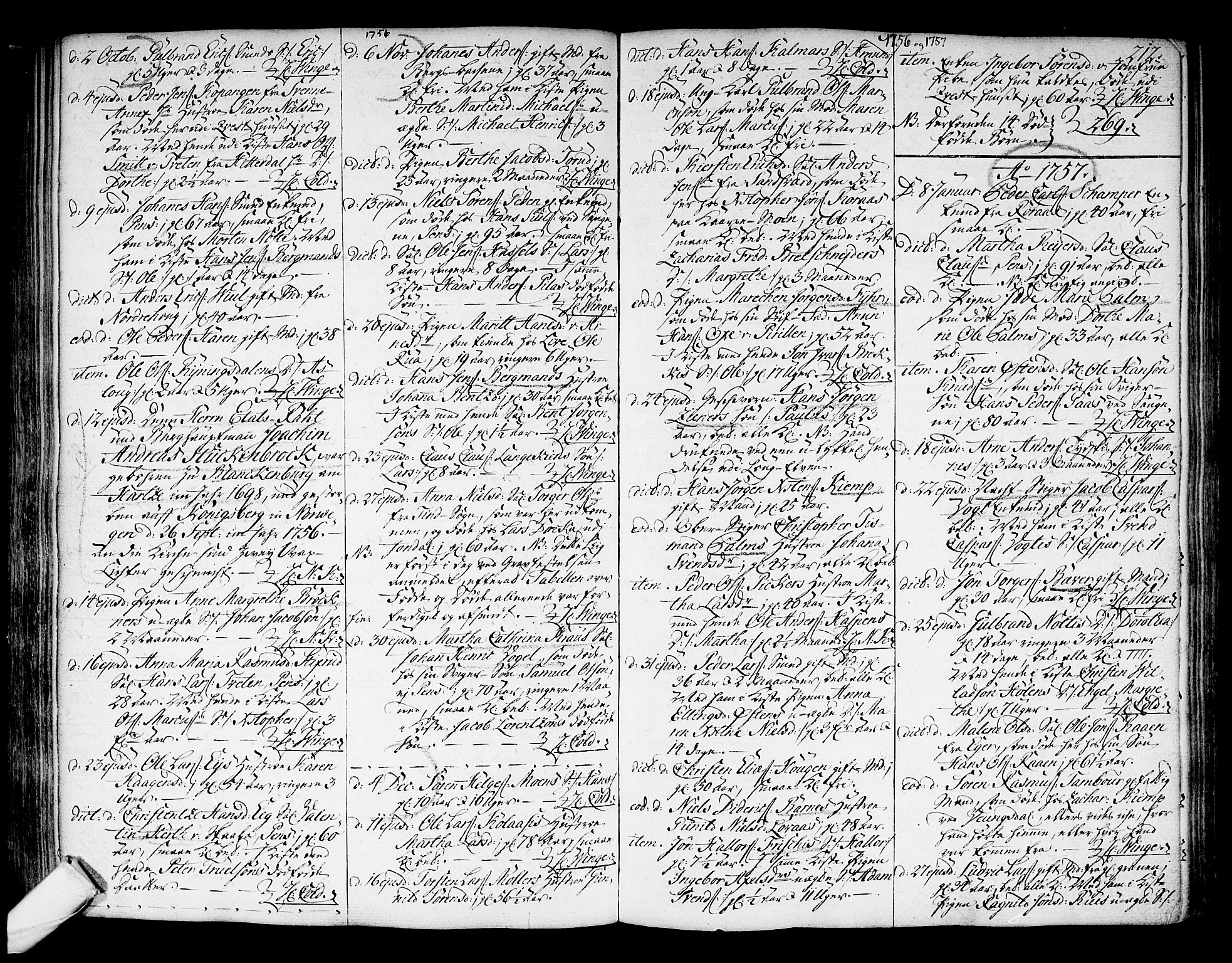 Kongsberg kirkebøker, SAKO/A-22/F/Fa/L0004: Parish register (official) no. I 4, 1756-1768, p. 212