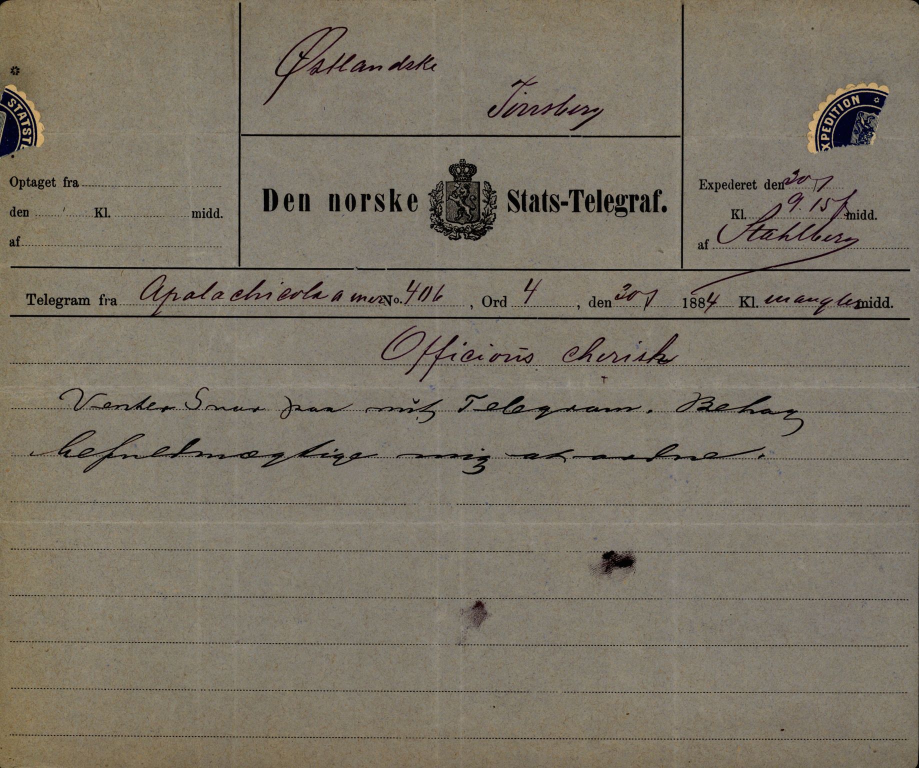 Pa 63 - Østlandske skibsassuranceforening, VEMU/A-1079/G/Ga/L0017/0010: Havaridokumenter / Frithjof, Grid, Gratitude, Gaselle, Garibaldi, 1884, p. 24
