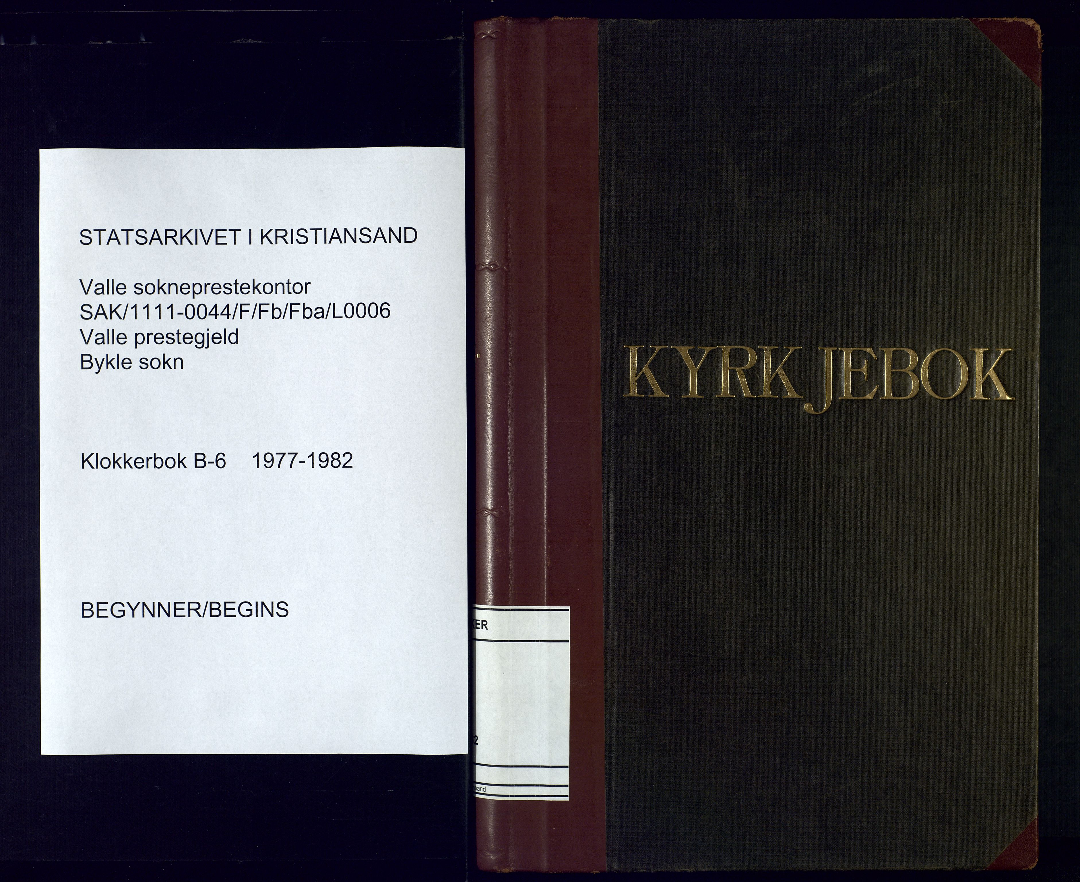 Valle sokneprestkontor, AV/SAK-1111-0044/F/Fb/Fba/L0006: Parish register (copy) no. B-5, 1977-1982