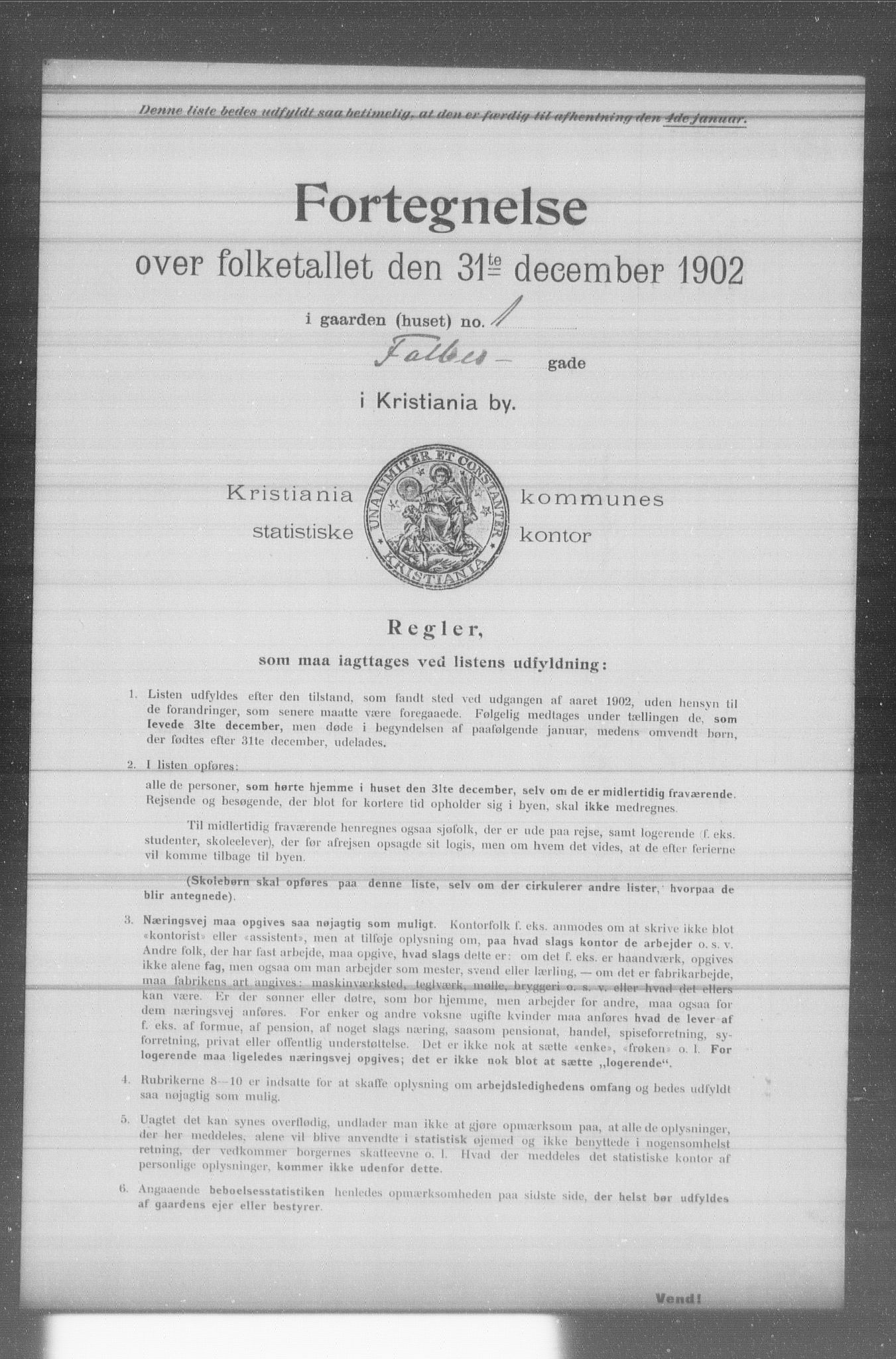 OBA, Municipal Census 1902 for Kristiania, 1902, p. 4560