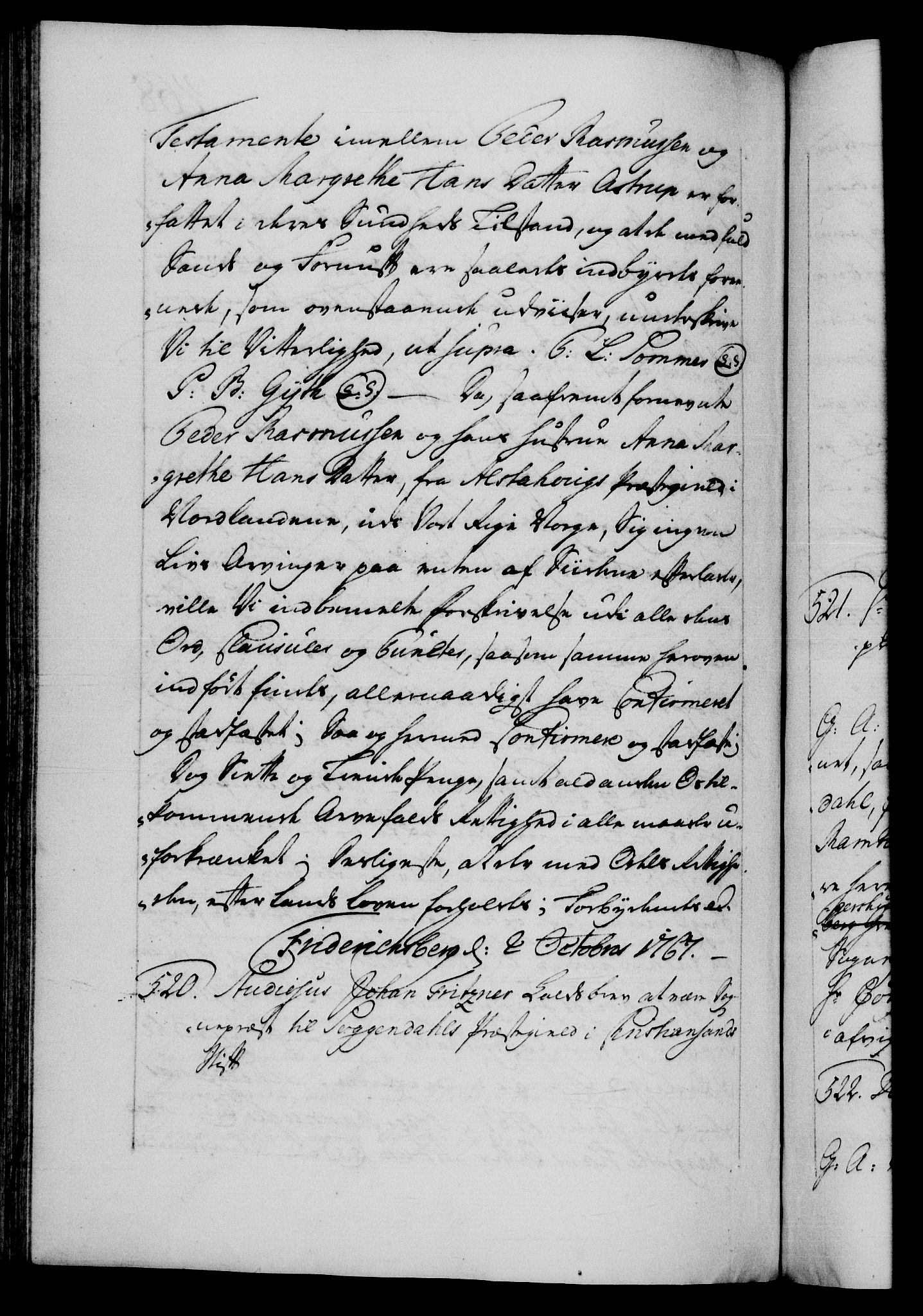 Danske Kanselli 1572-1799, AV/RA-EA-3023/F/Fc/Fca/Fcaa/L0043: Norske registre, 1766-1768, p. 468b