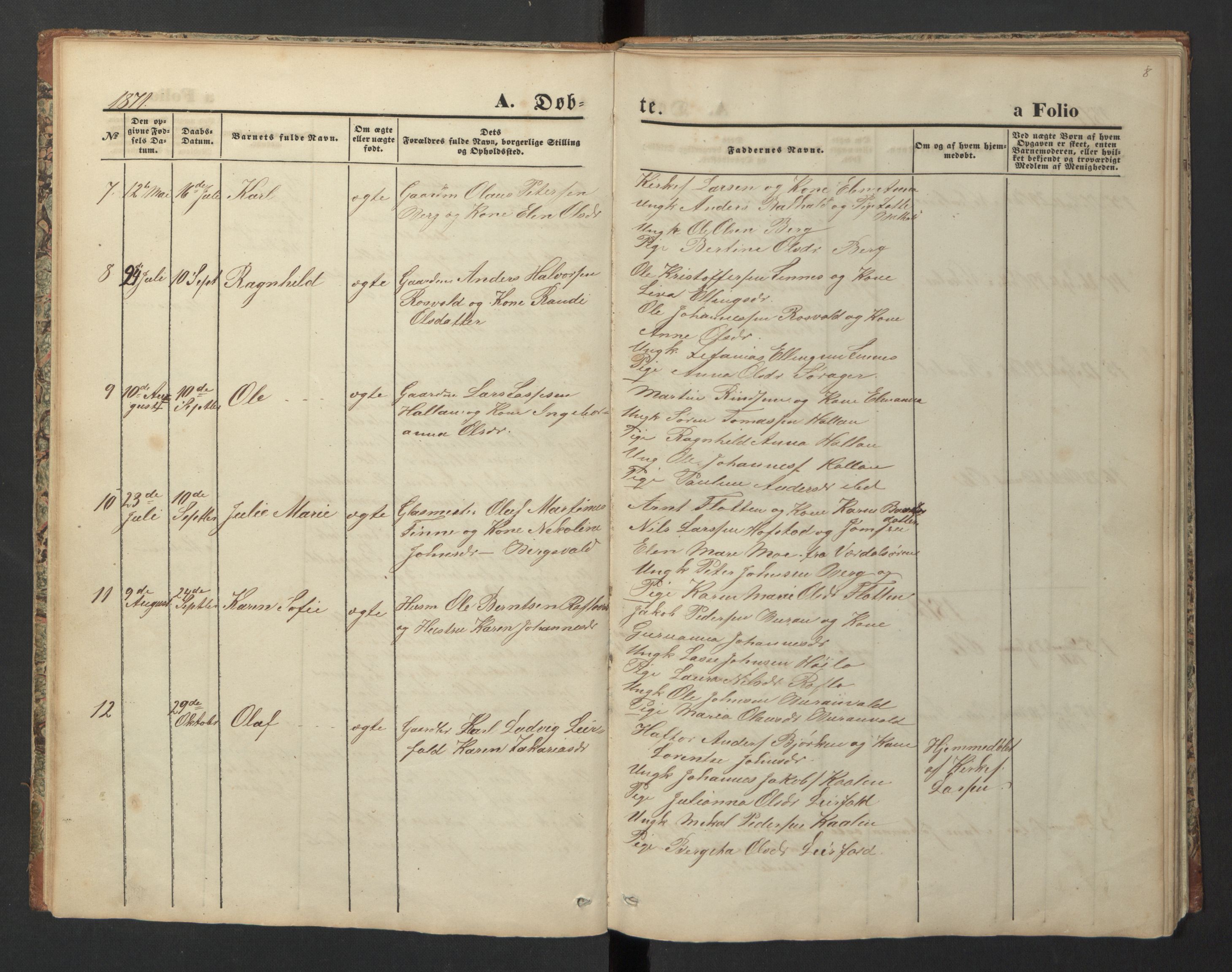Ministerialprotokoller, klokkerbøker og fødselsregistre - Nord-Trøndelag, SAT/A-1458/726/L0271: Parish register (copy) no. 726C02, 1869-1897, p. 8